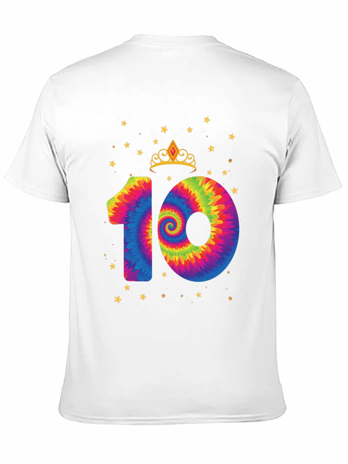 Tie Dye Number 10 Birthday T-Shirt