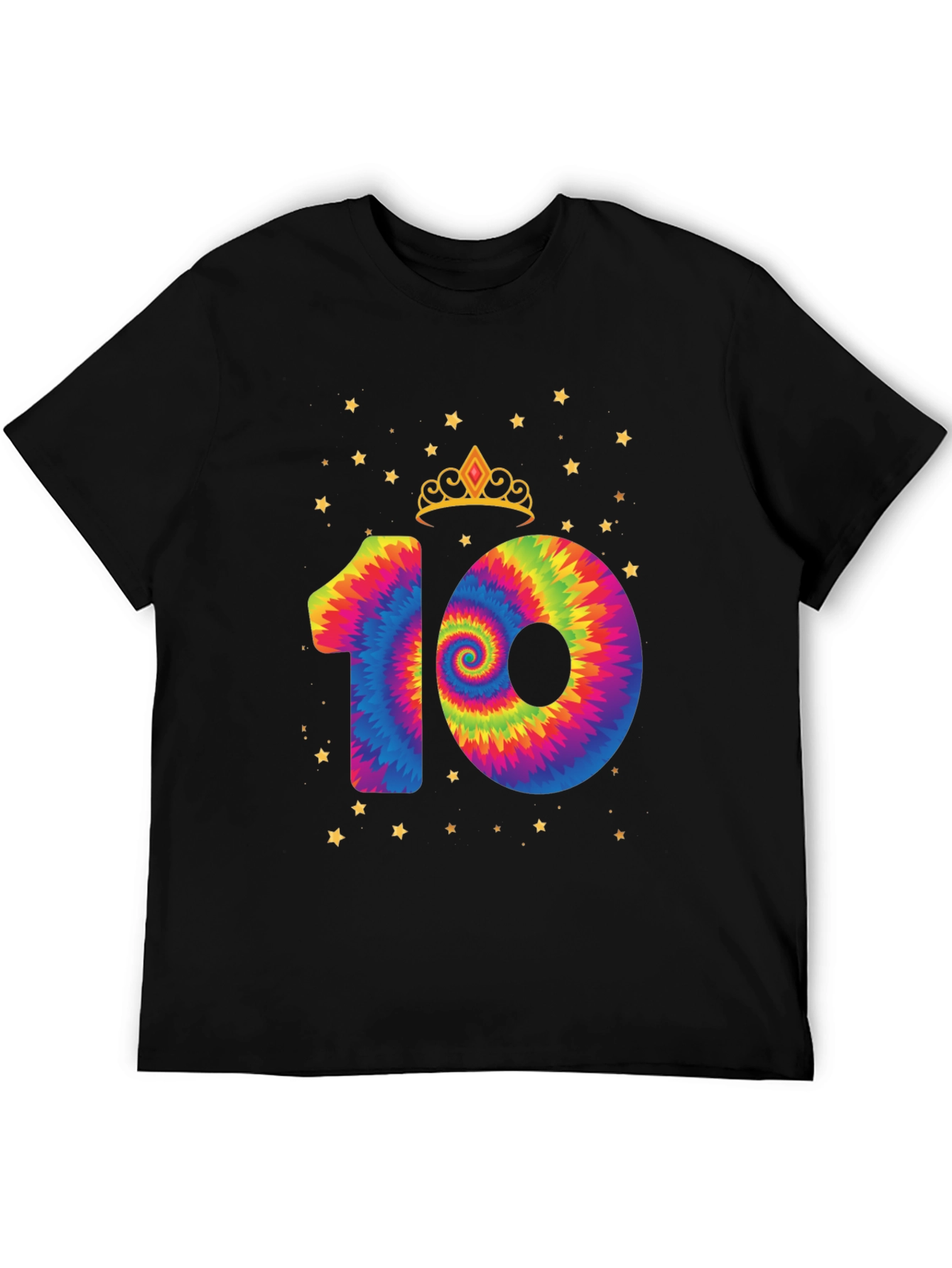 Tie Dye Number 10 Birthday T-Shirt