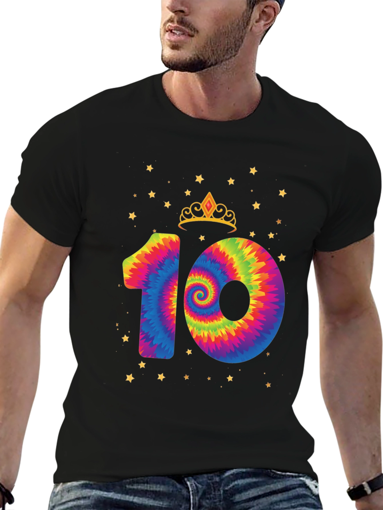 Tie Dye Number 10 Birthday T-Shirt
