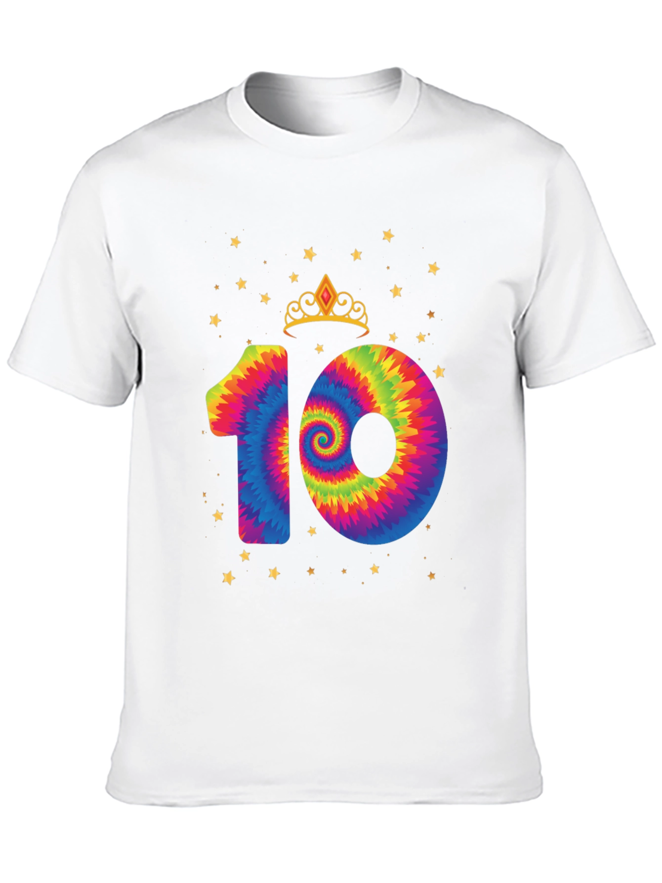 Tie Dye Number 10 Birthday T-Shirt