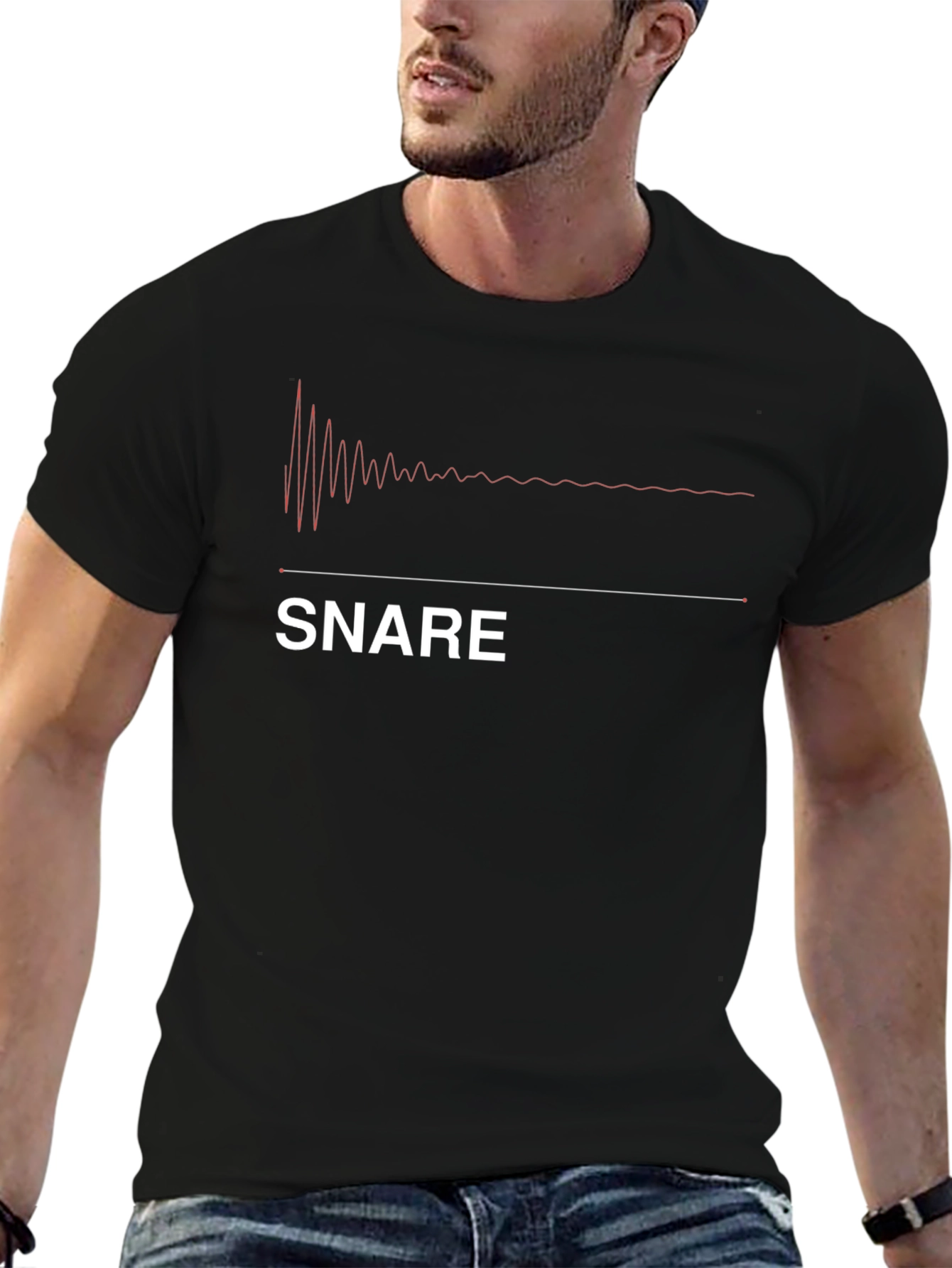 Snare Drum Waveform T-Shirt - Music Lover Tee