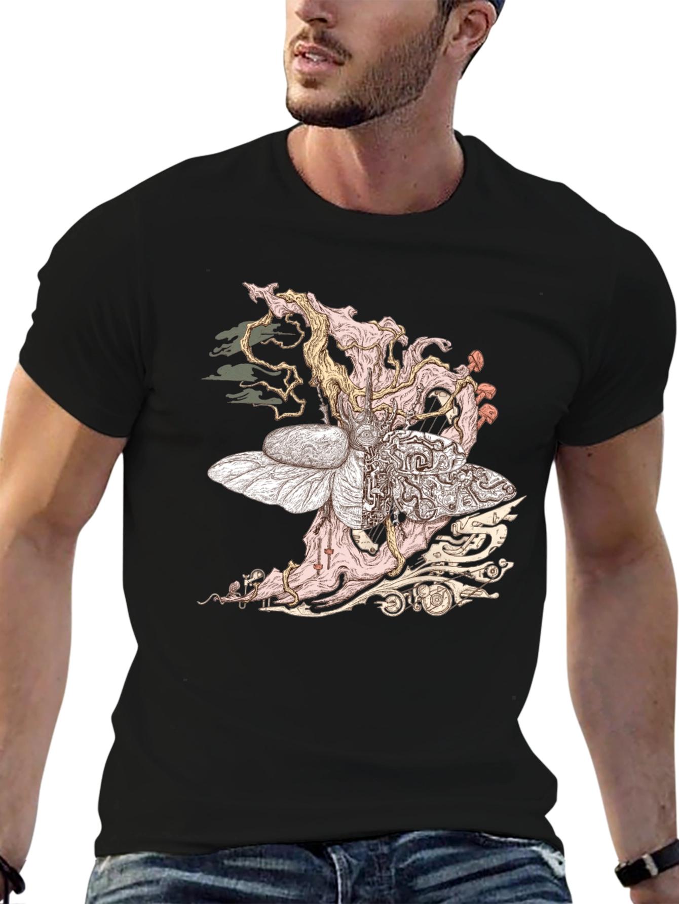 Abstract Insect Graphic T-Shirt