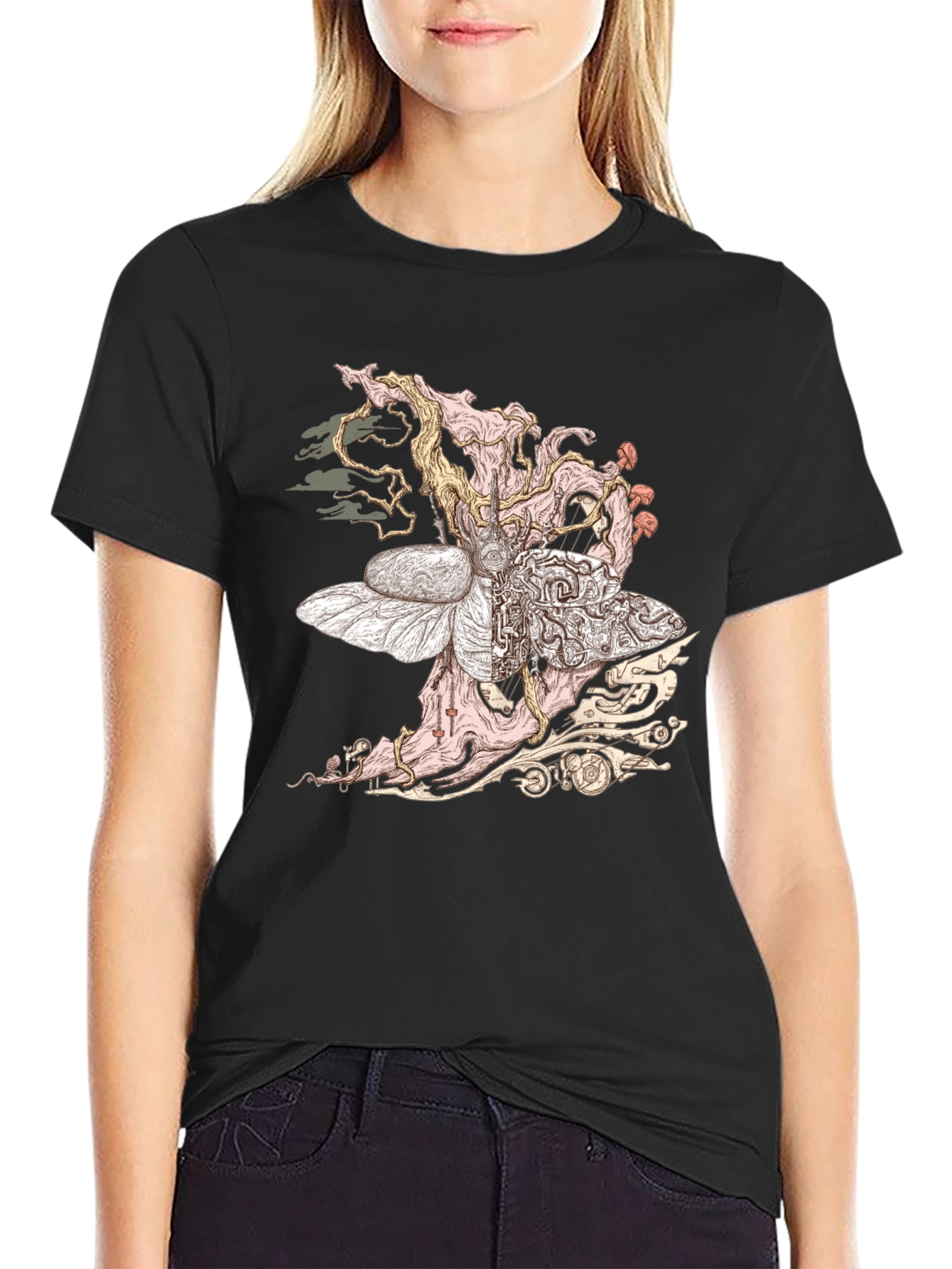 Abstract Insect Graphic T-Shirt