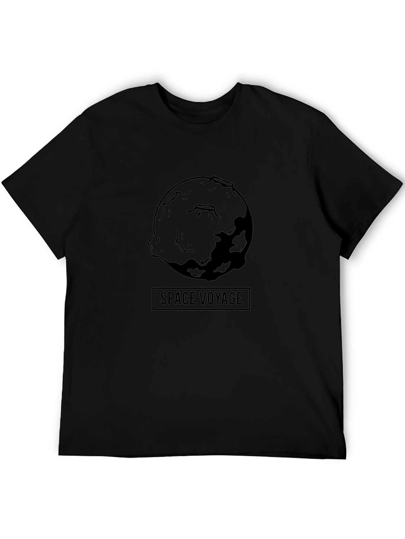 Space Voyage Graphic Tee - Premium Black Cotton