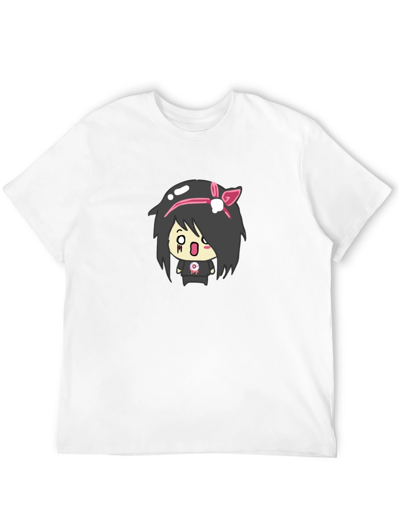 Emo Girl Graphic Black T-Shirt