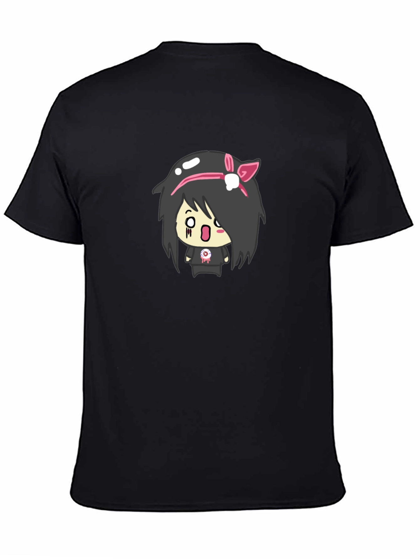 Emo Girl Graphic Black T-Shirt