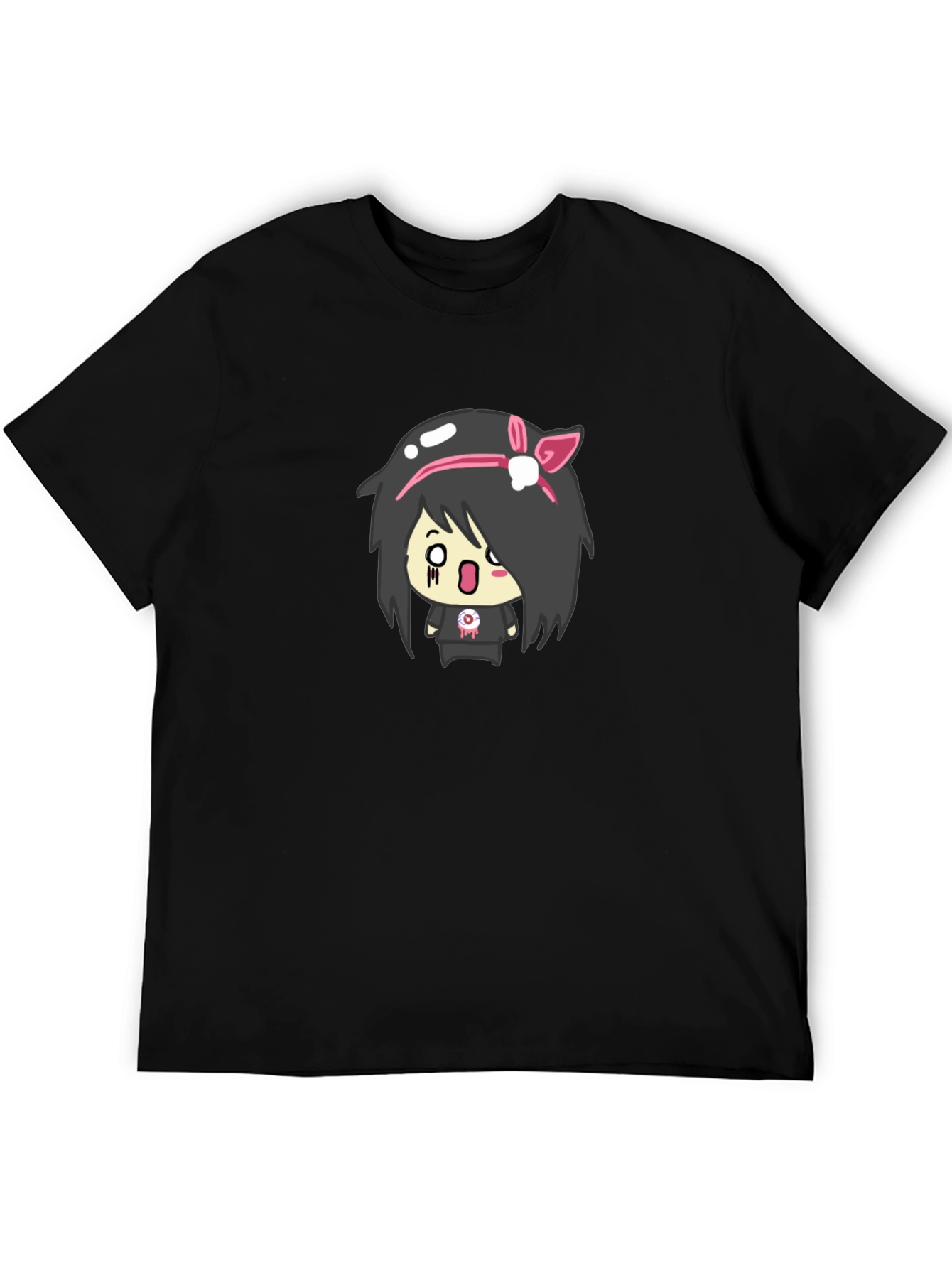 Emo Girl Graphic Black T-Shirt