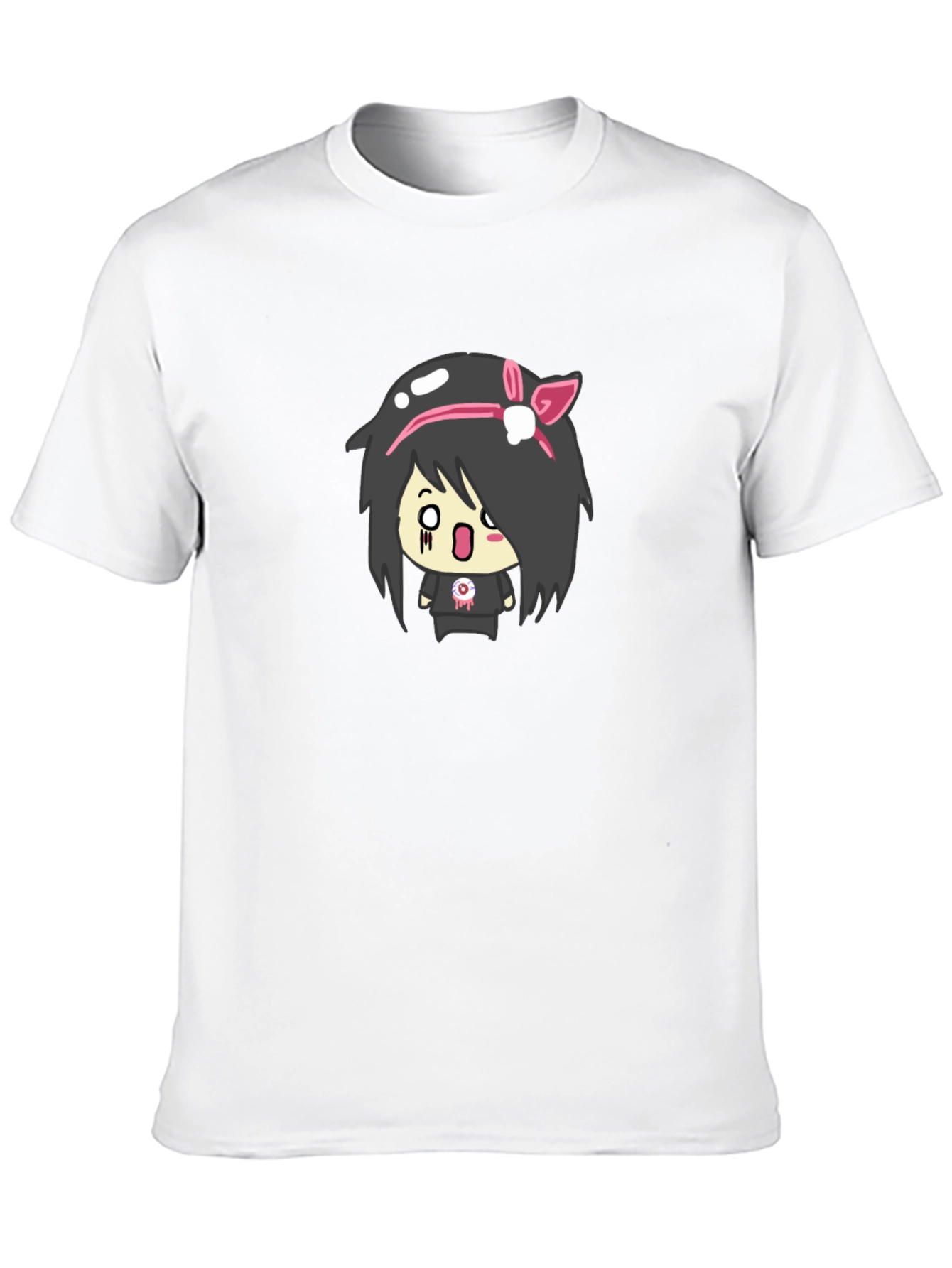 Emo Girl Graphic Black T-Shirt