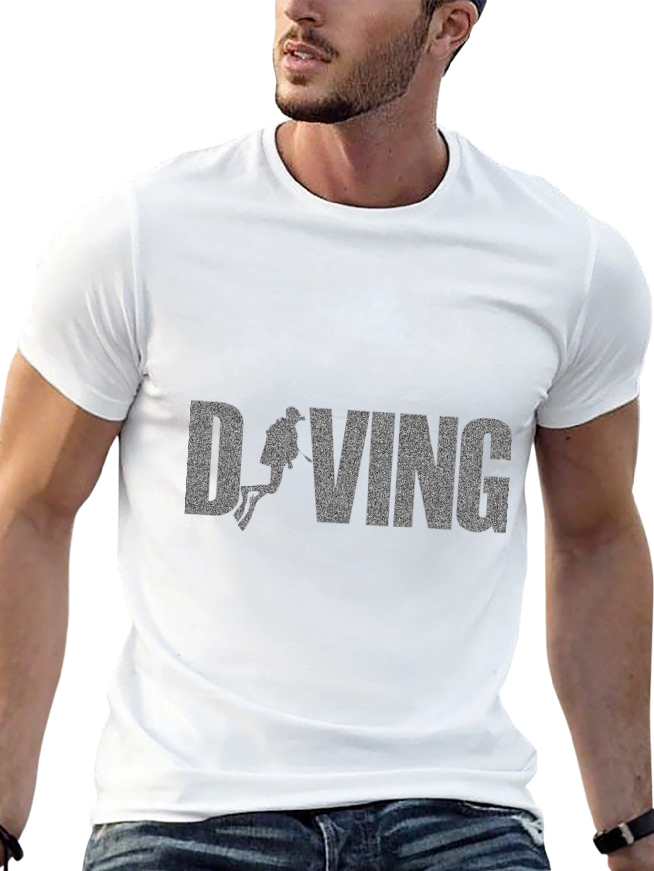 Diving Graphic T-Shirt - Black