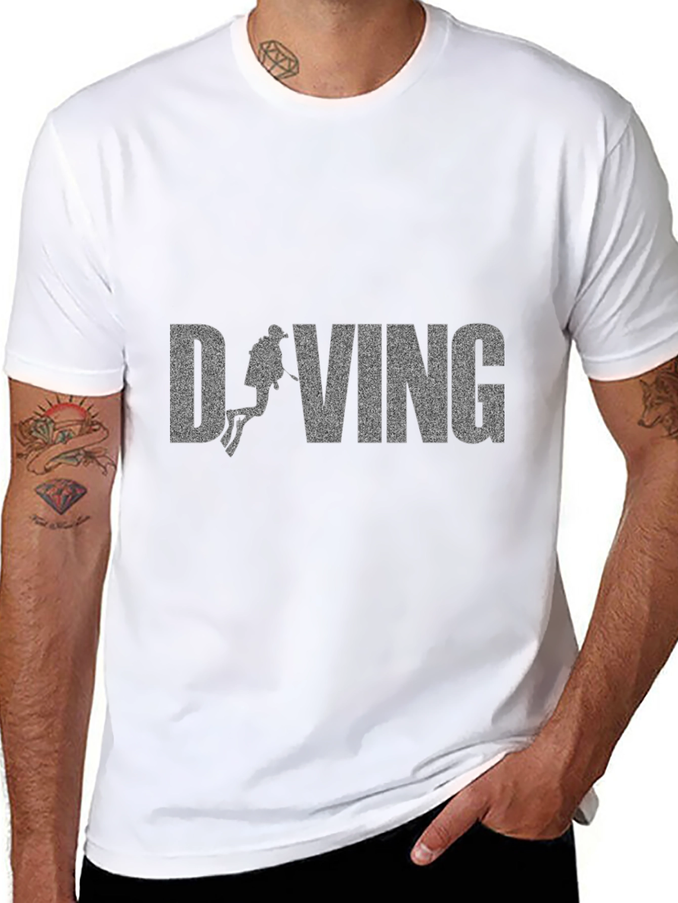 Diving Graphic T-Shirt - Black