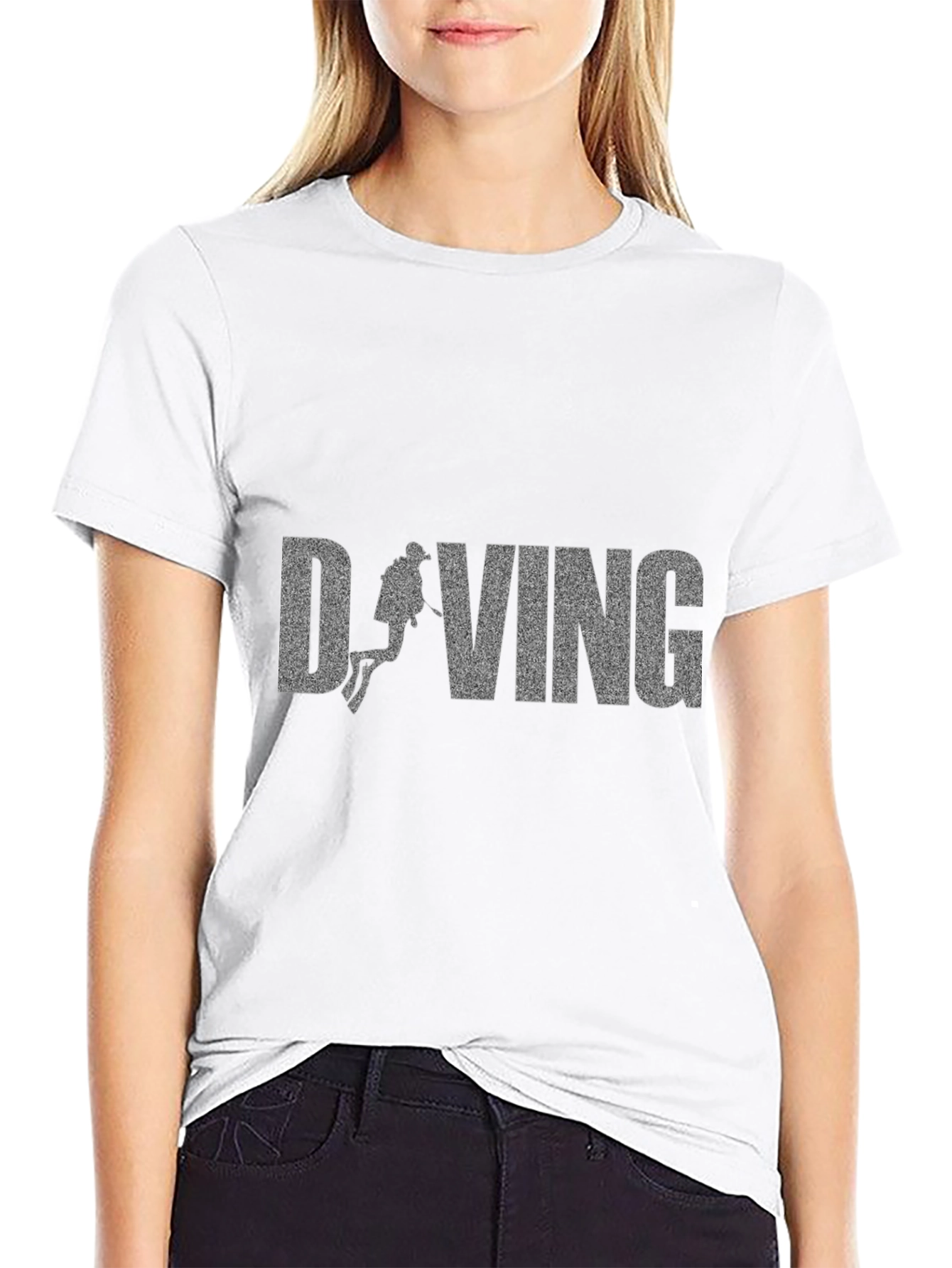 Diving Graphic T-Shirt - Black