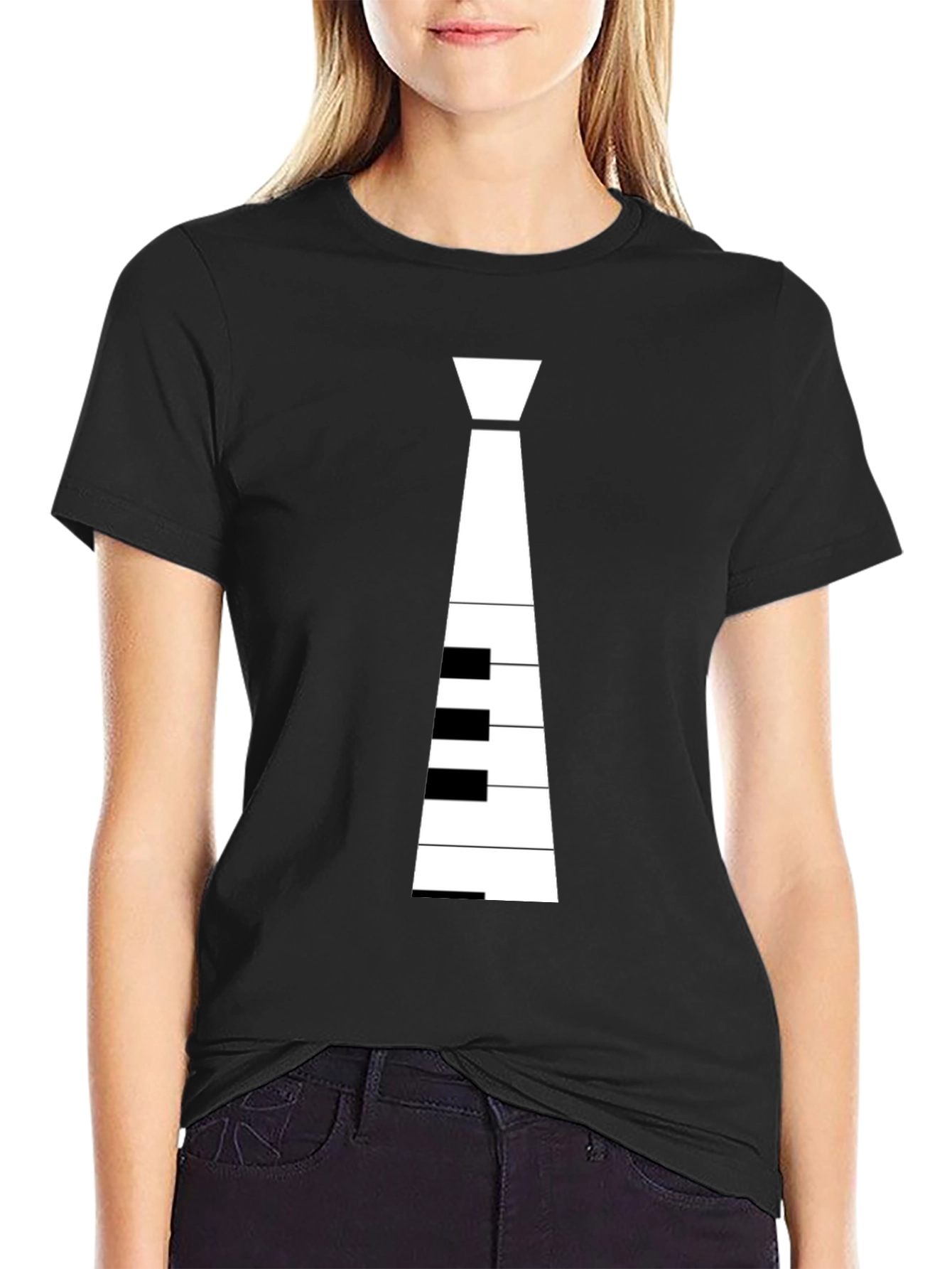 Piano Tie Graphic T-Shirt - Music Lovers Tee