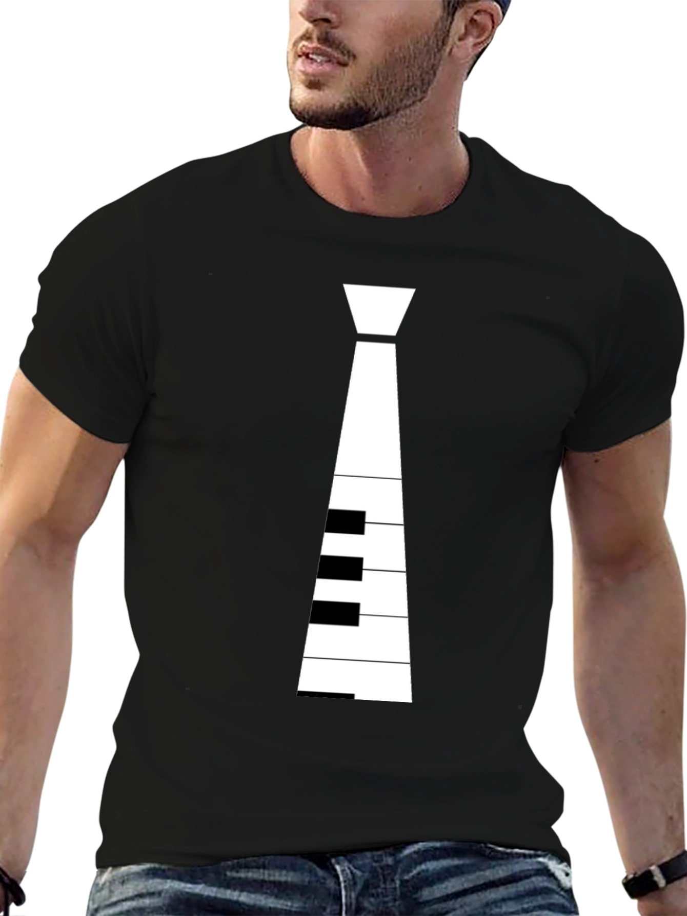 Piano Tie Graphic T-Shirt - Music Lovers Tee