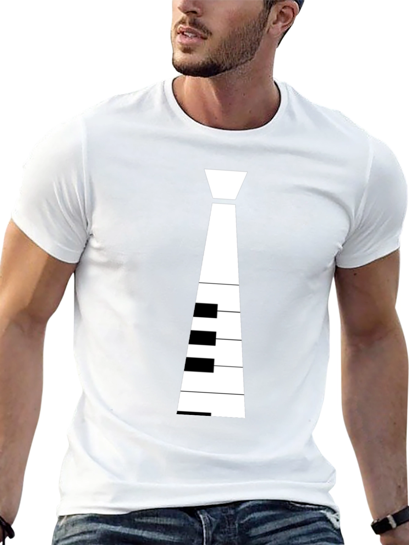 Piano Tie Graphic T-Shirt - Music Lovers Tee