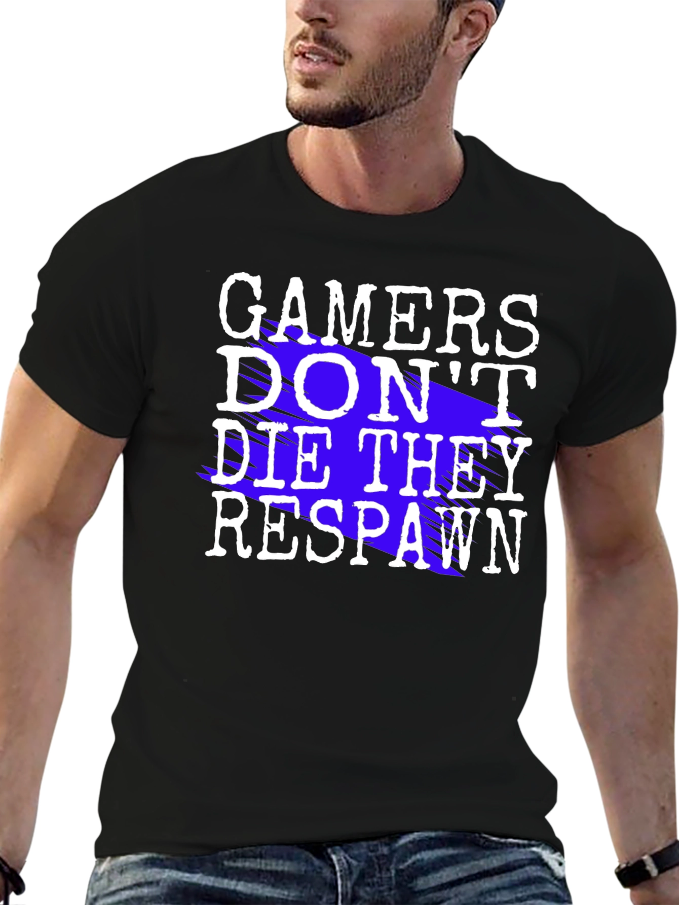 Gamers Dont Die They Respawn Black T-Shirt