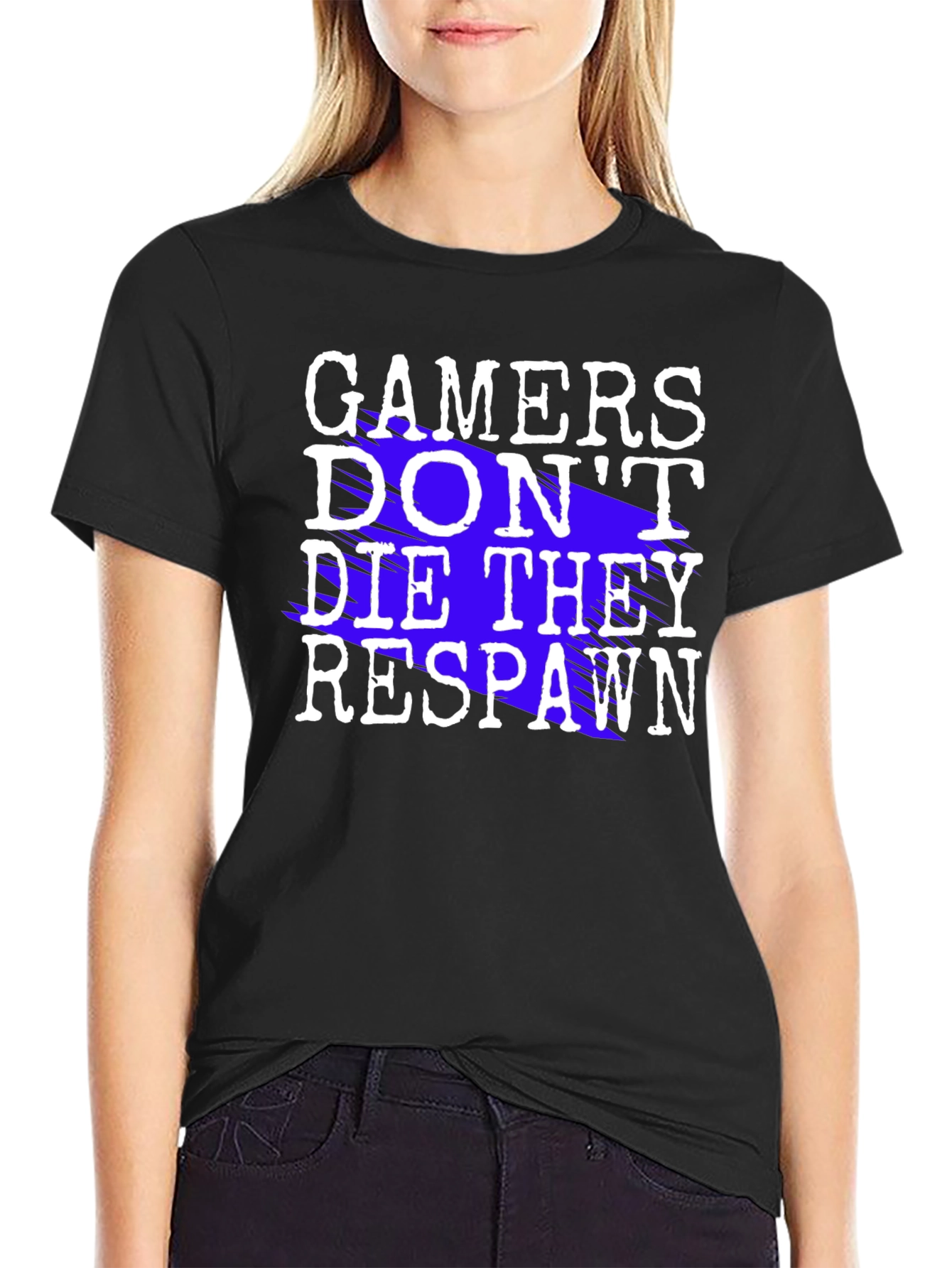 Gamers Dont Die They Respawn Black T-Shirt