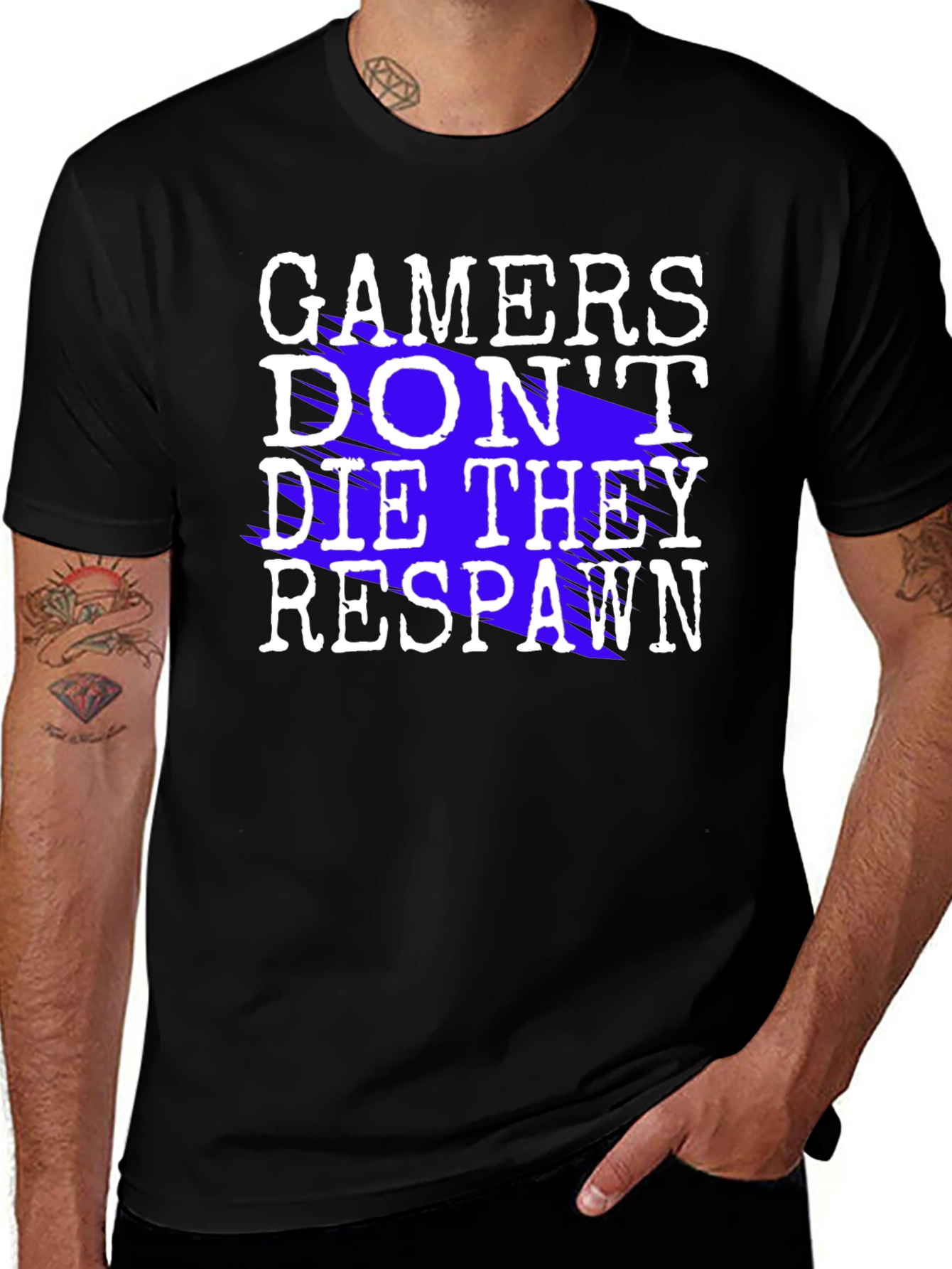 Gamers Dont Die They Respawn Black T-Shirt