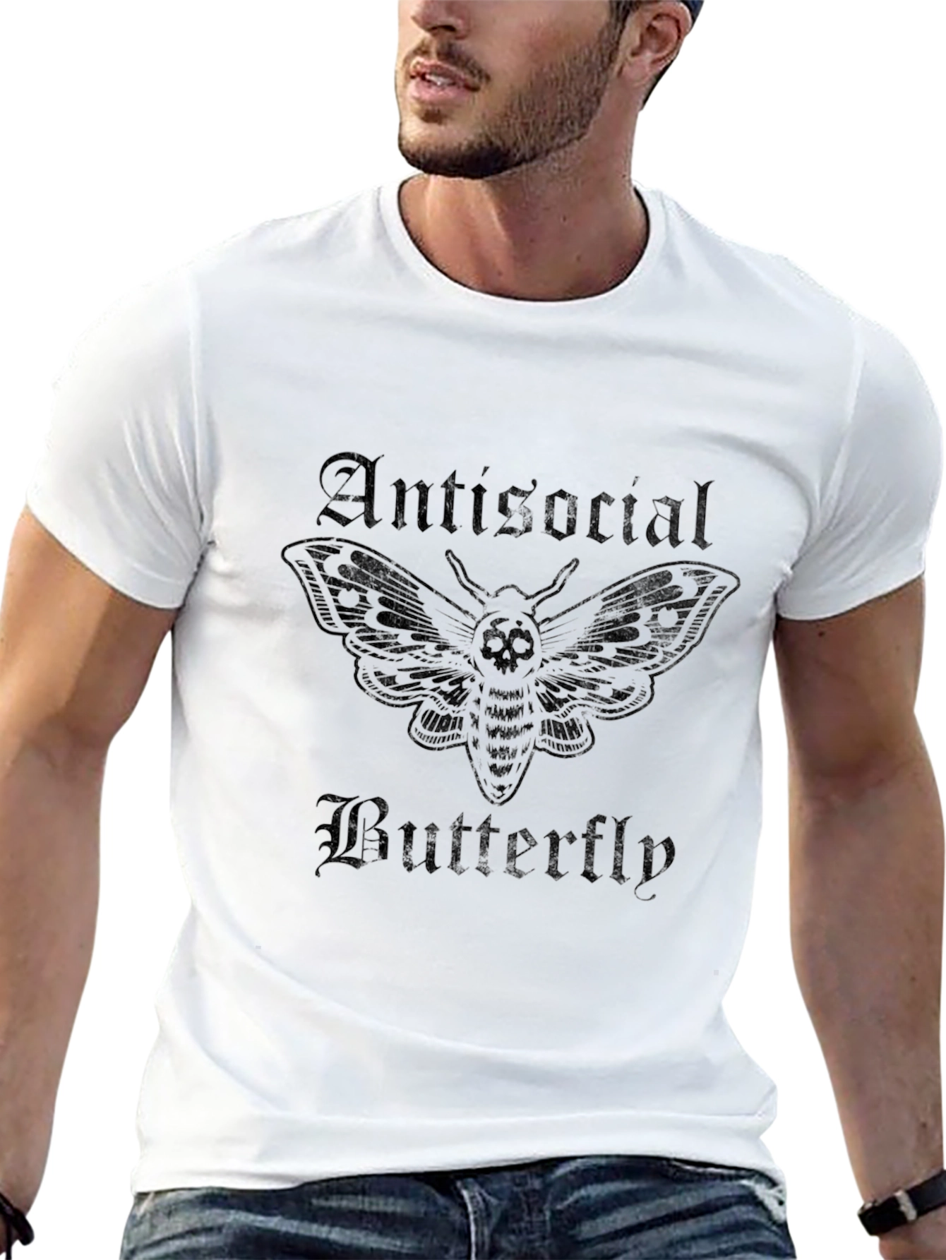 Antisocial Butterfly Graphic T-Shirt