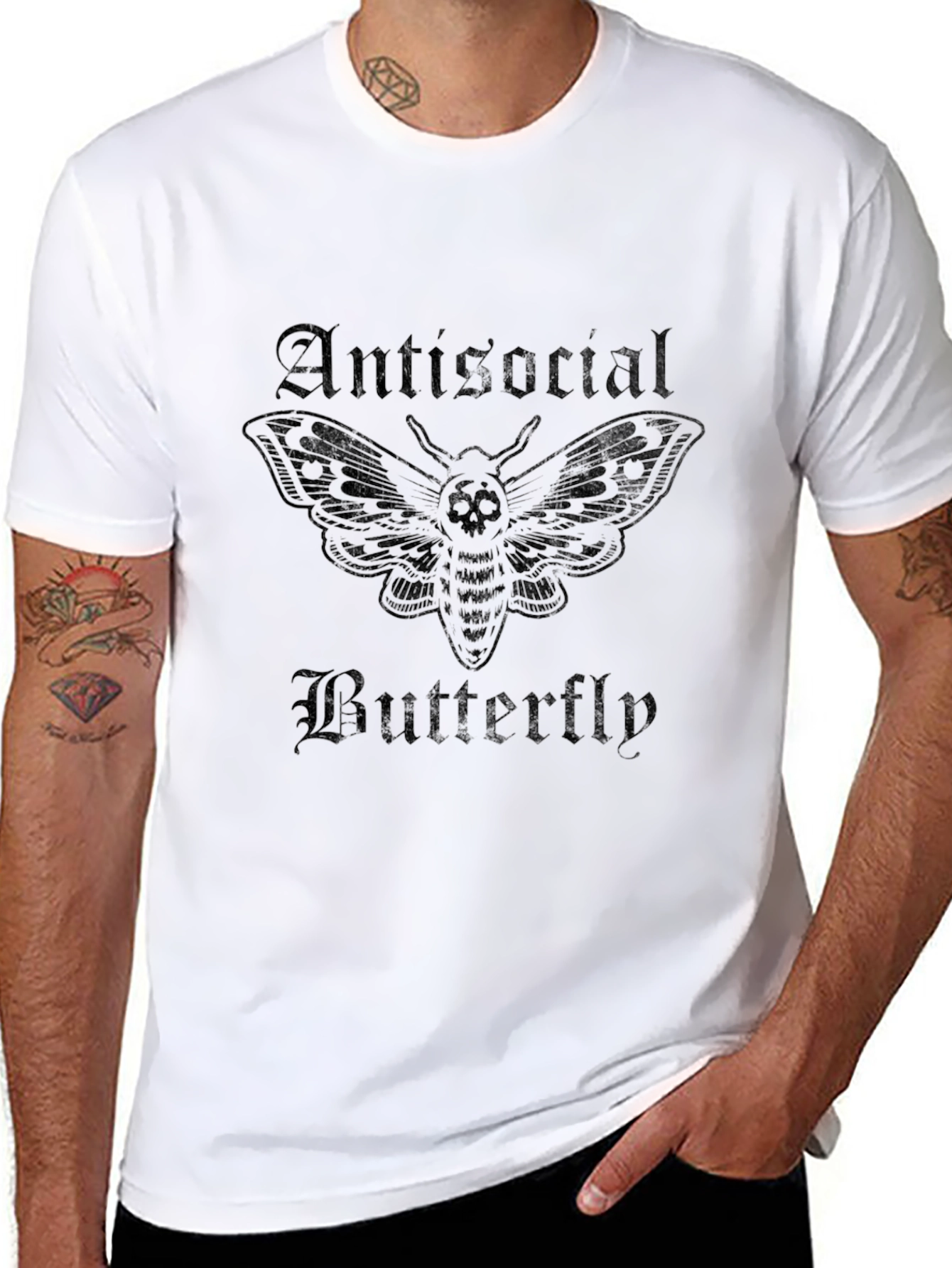 Antisocial Butterfly Graphic T-Shirt