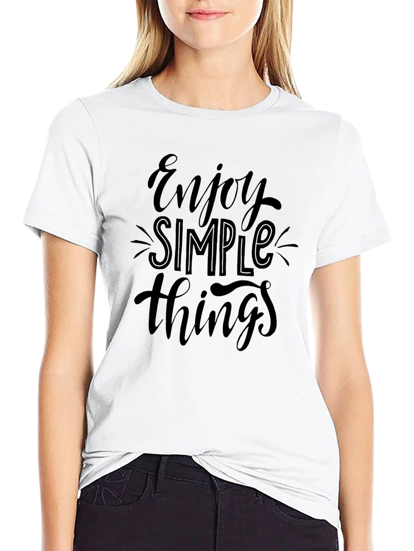 Enjoy Simple Things Black Graphic Tee