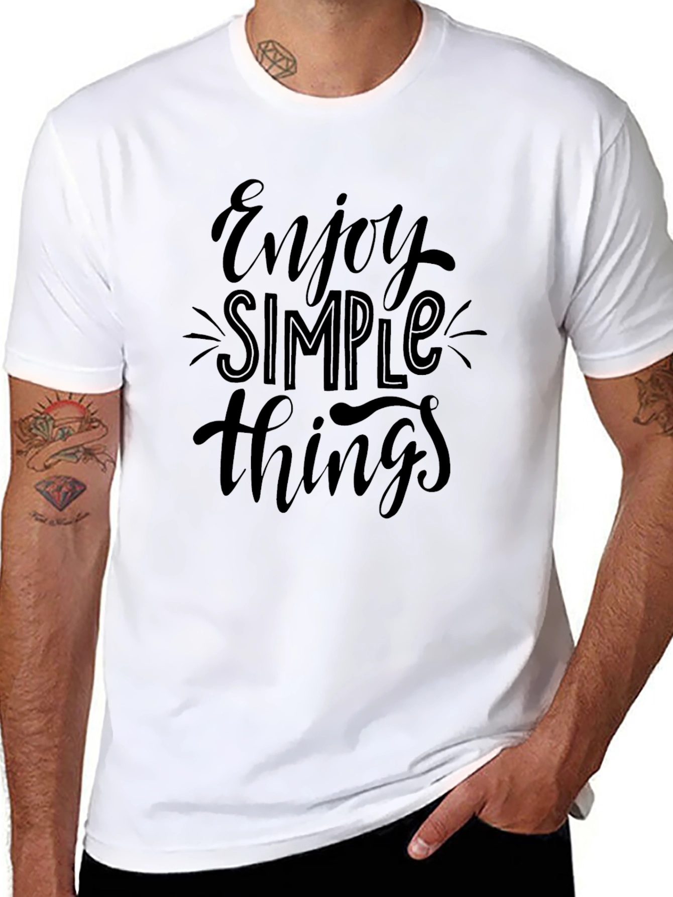 Enjoy Simple Things Black Graphic Tee