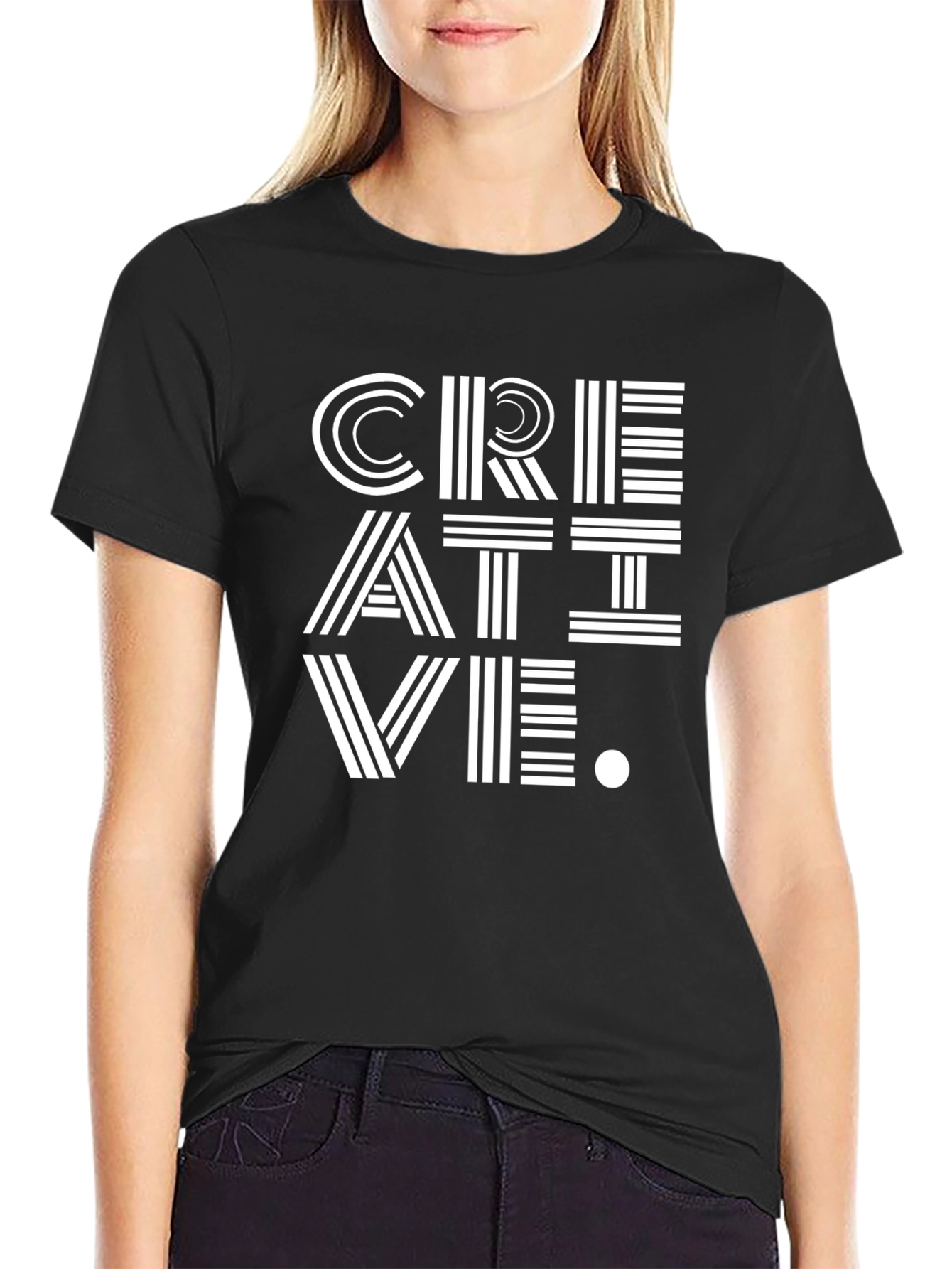 Creative Graphic Tee - Modern Black T-Shirt