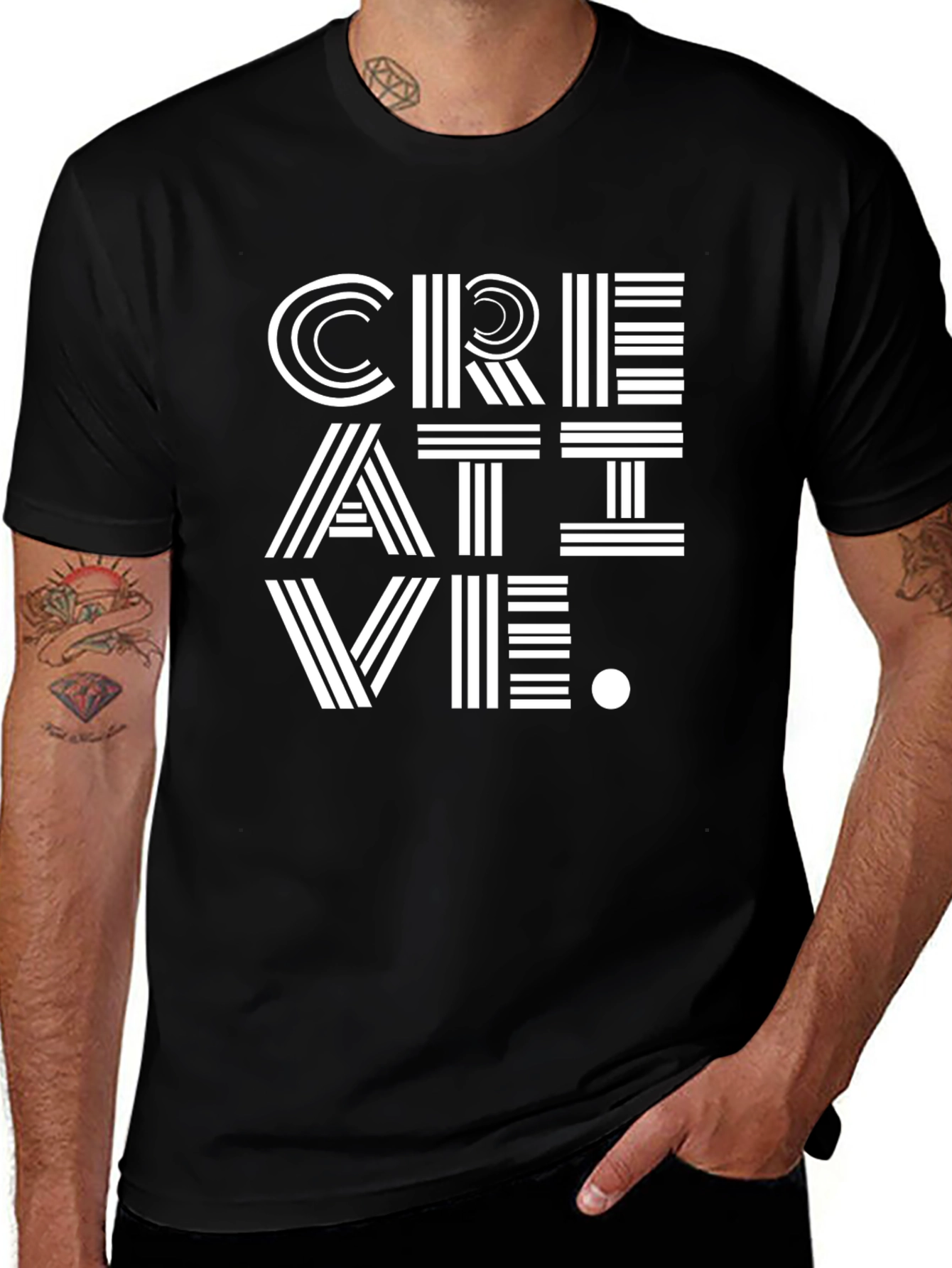 Creative Graphic Tee - Modern Black T-Shirt