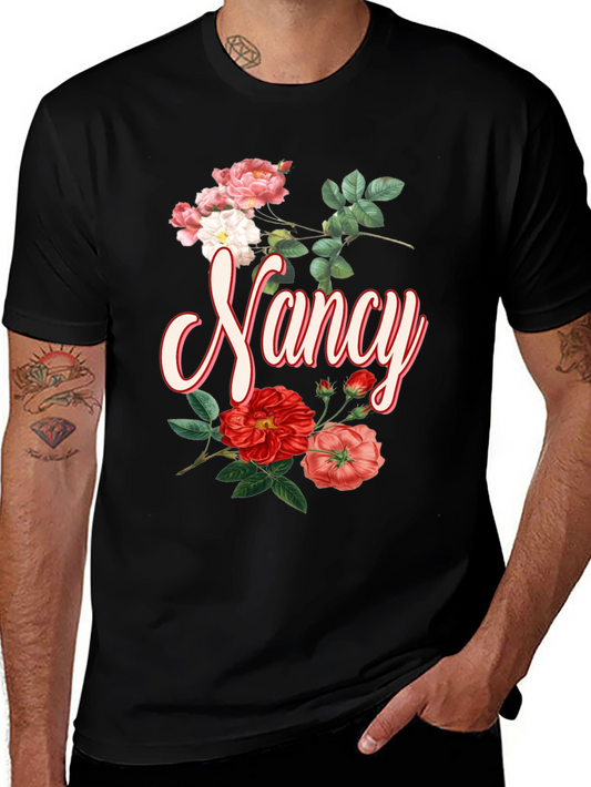 Floral Nancy T-Shirt - Personalized Custom Name Tee