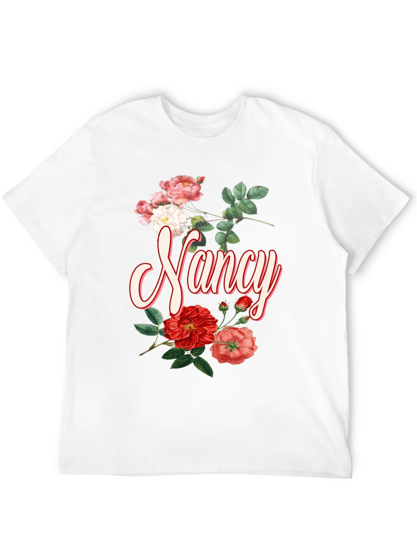 Floral Nancy T-Shirt - Personalized Custom Name Tee