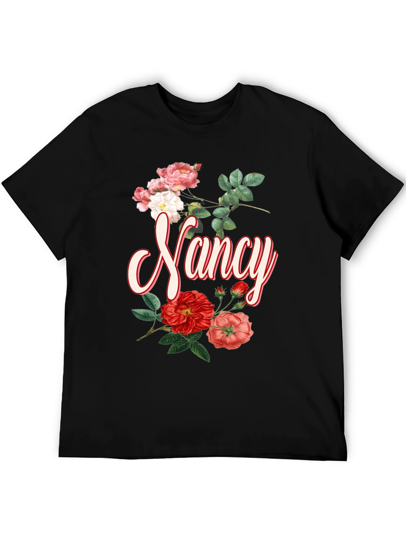 Floral Nancy T-Shirt - Personalized Custom Name Tee