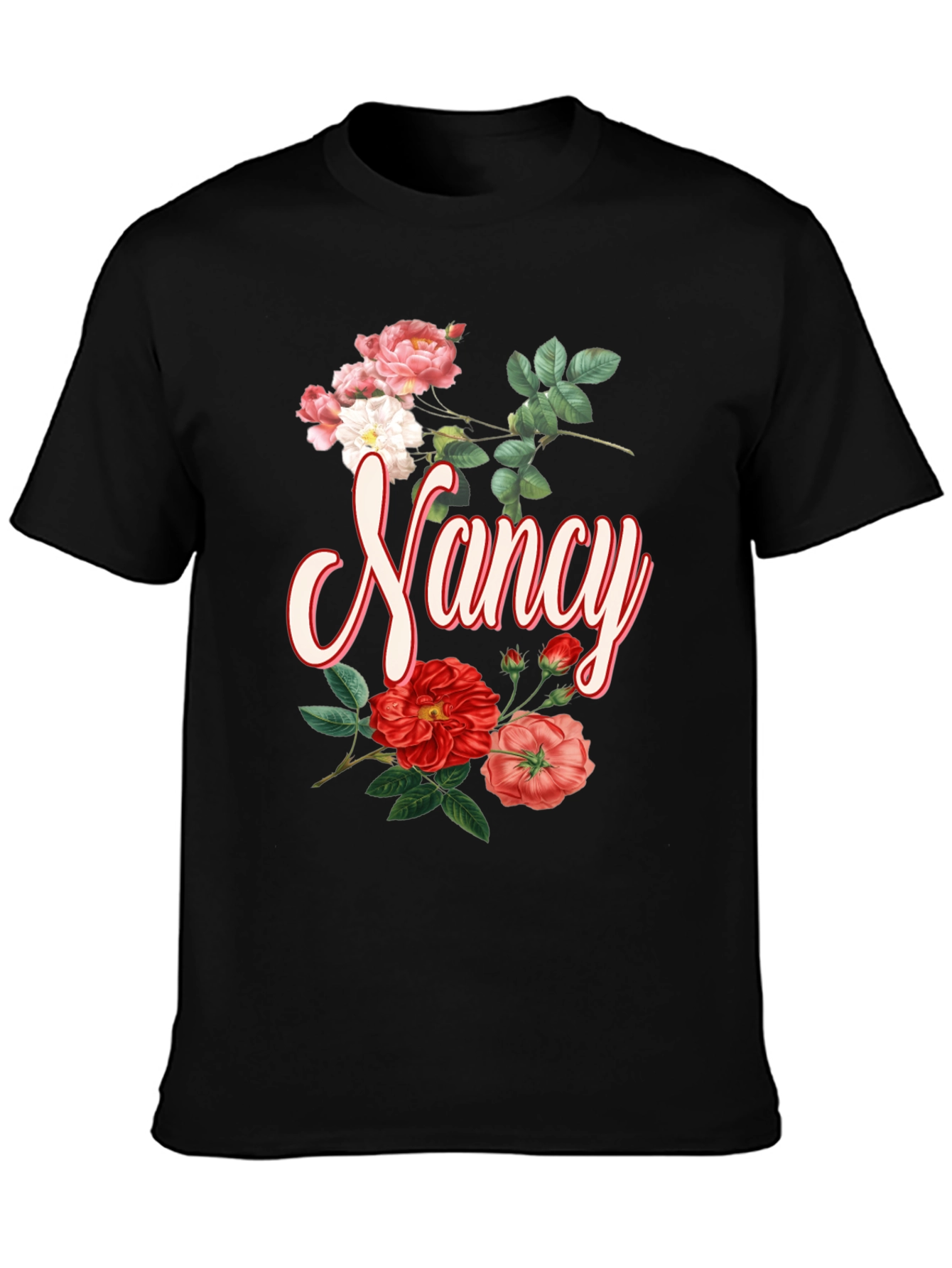 Floral Nancy T-Shirt - Personalized Custom Name Tee