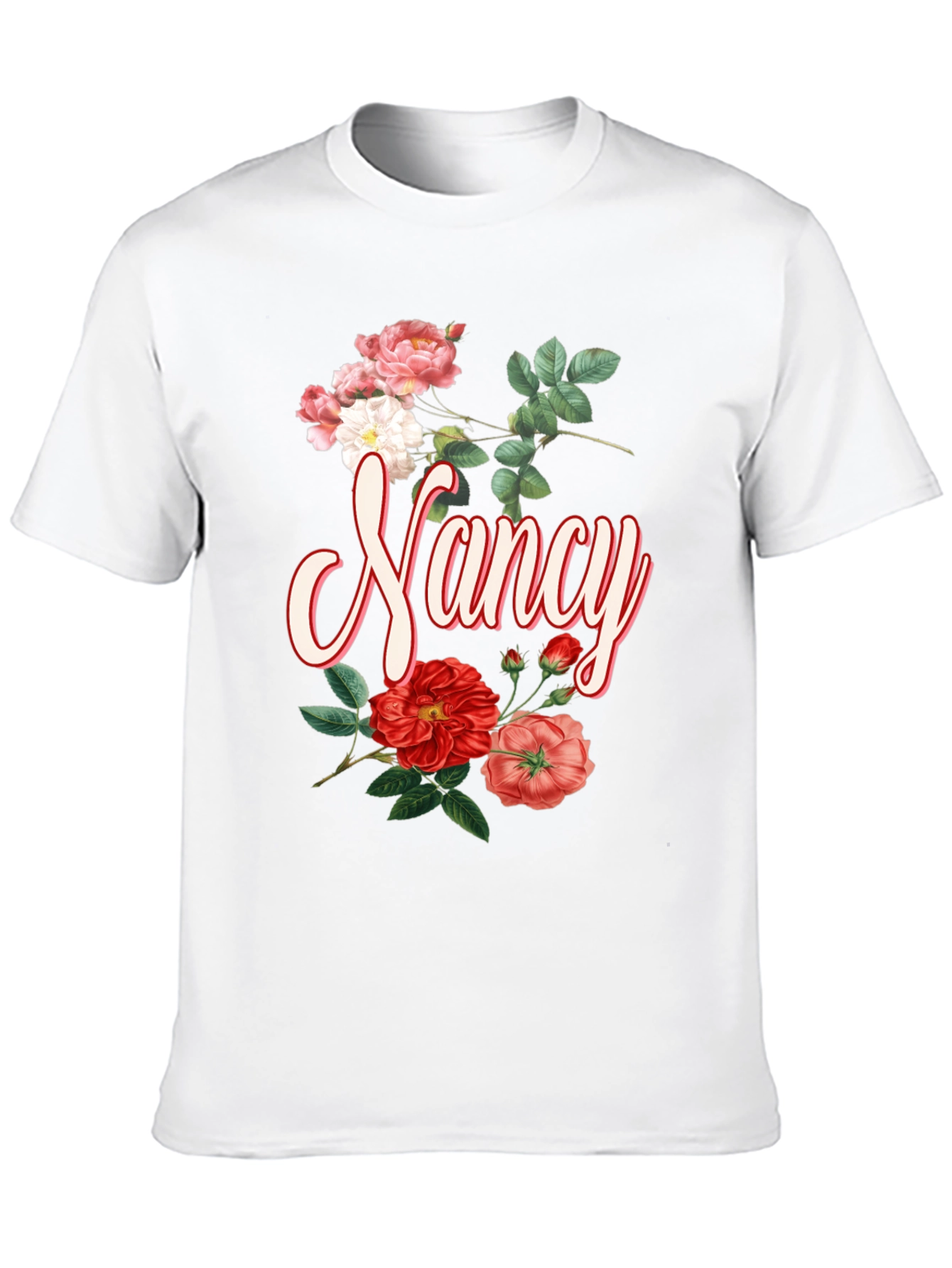 Floral Nancy T-Shirt - Personalized Custom Name Tee