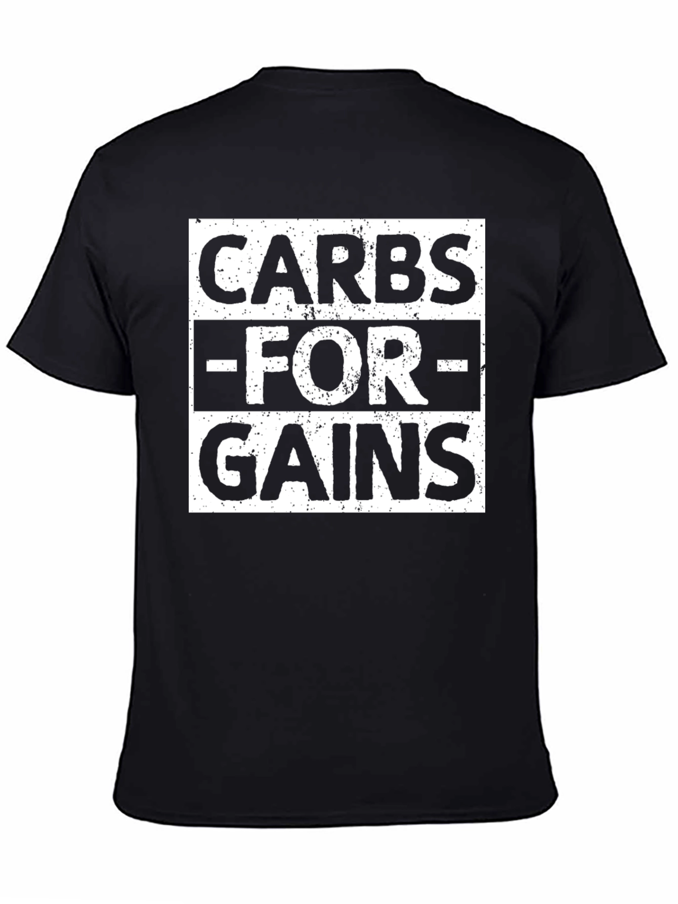 Carbs For Gains T-Shirt - Black Fitness Tee