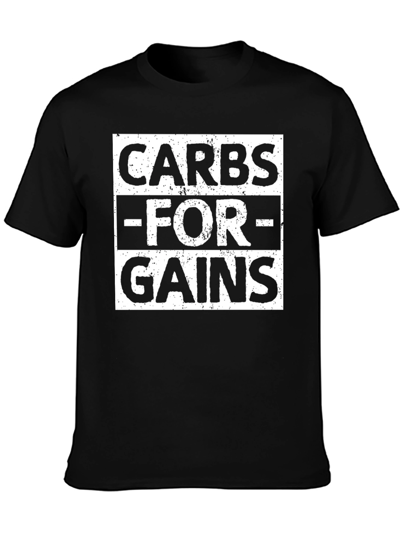 Carbs For Gains T-Shirt - Black Fitness Tee
