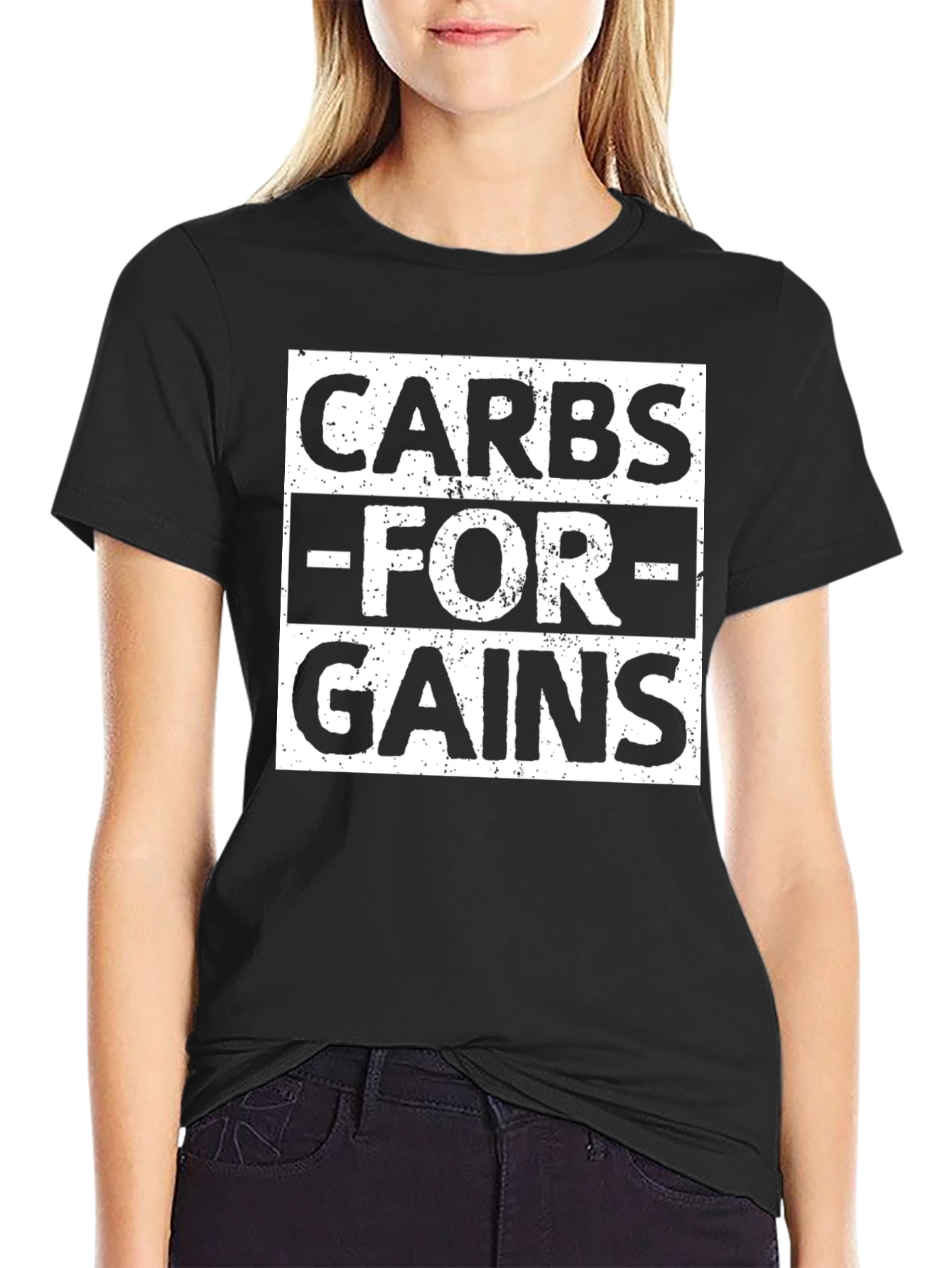 Carbs For Gains T-Shirt - Black Fitness Tee