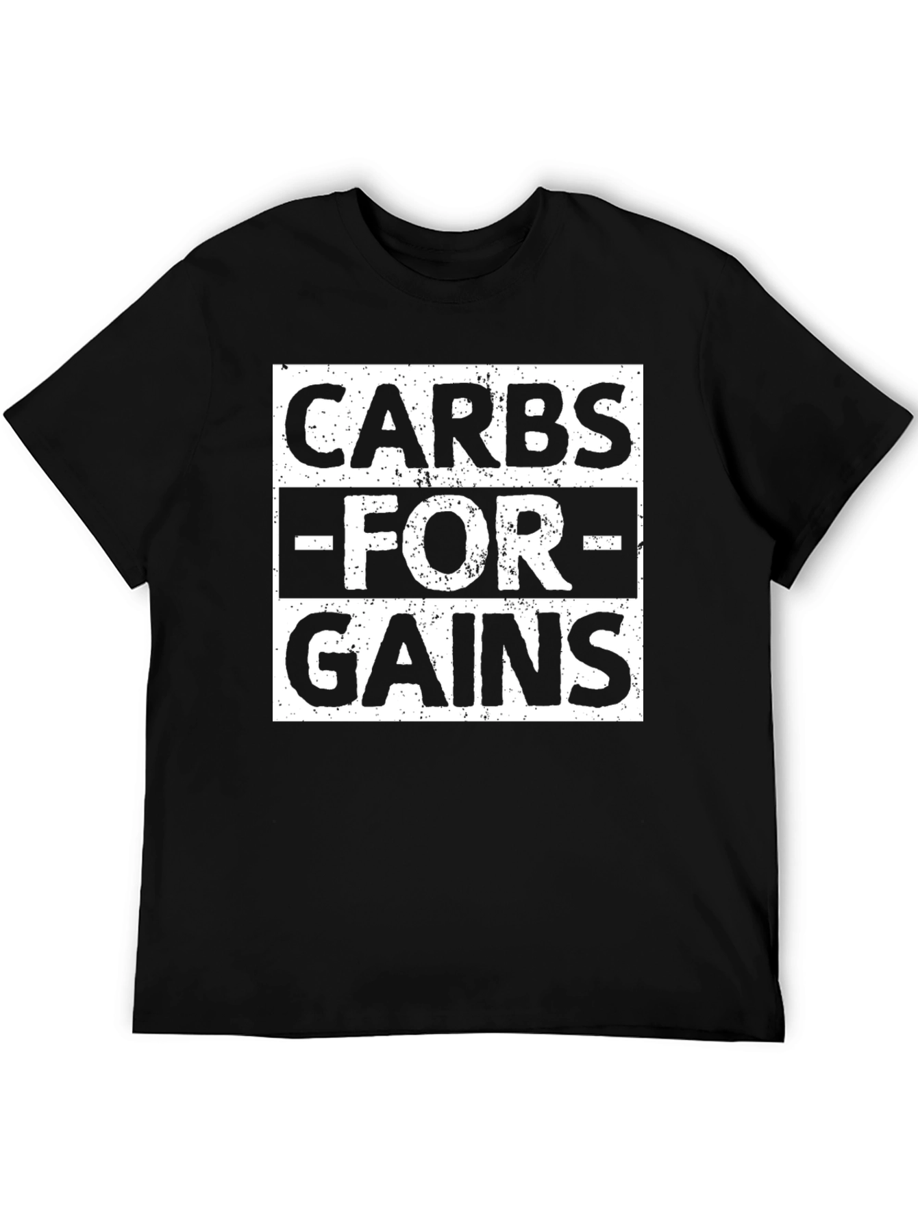 Carbs For Gains T-Shirt - Black Fitness Tee