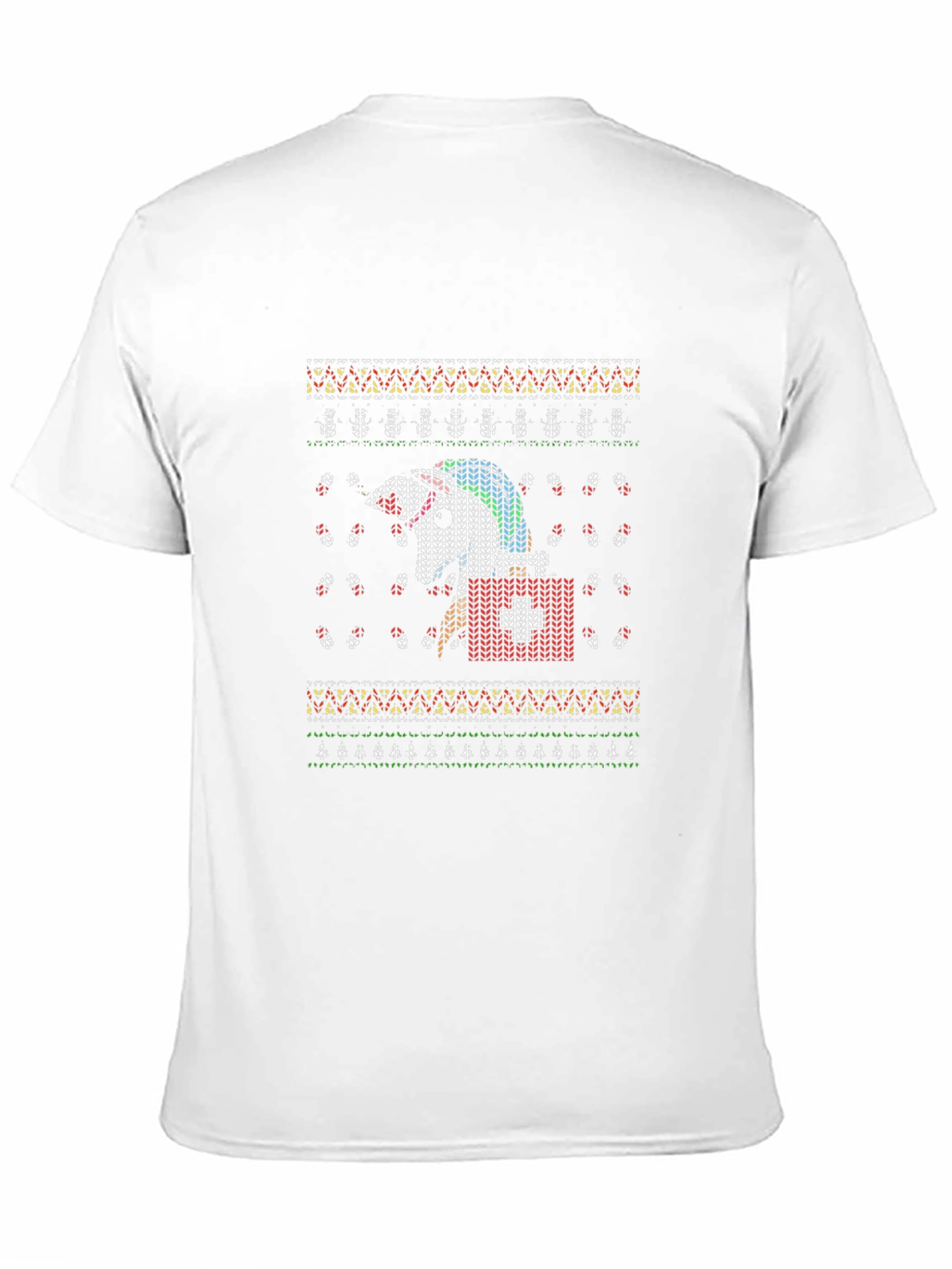 Unicorn Christmas Ugly Sweater Knit T-Shirt