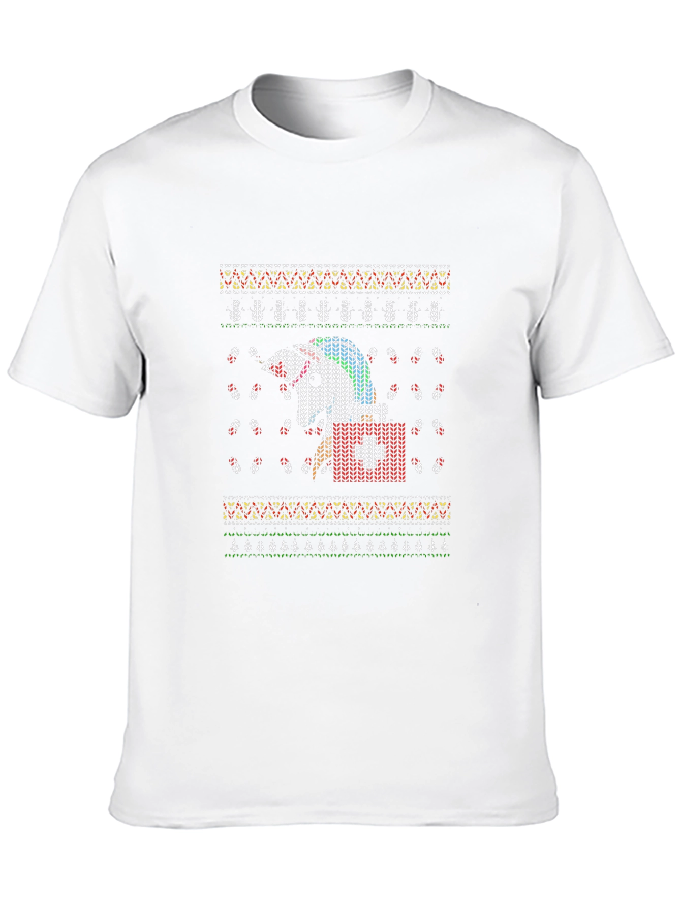 Unicorn Christmas Ugly Sweater Knit T-Shirt