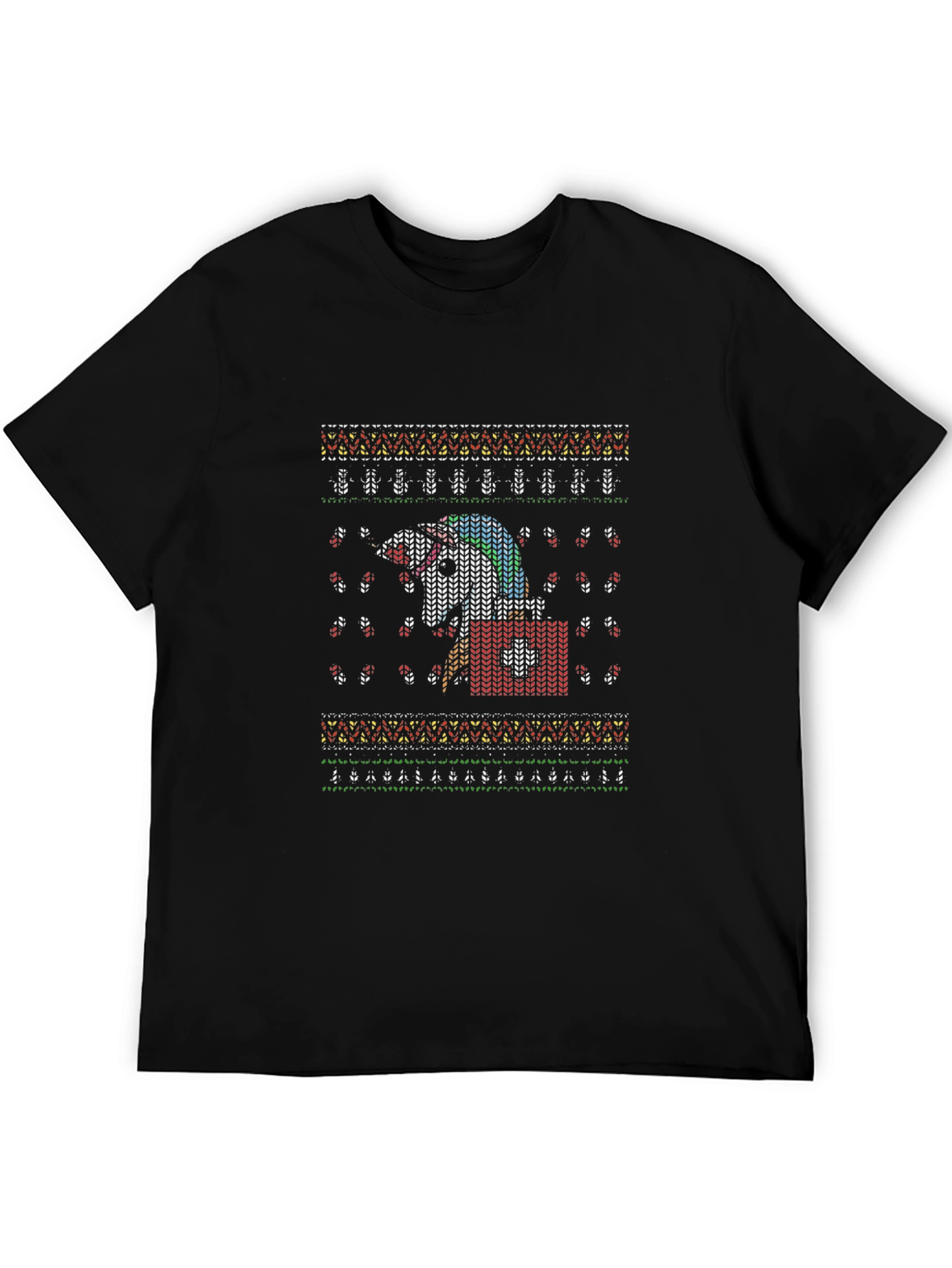 Unicorn Christmas Ugly Sweater Knit T-Shirt