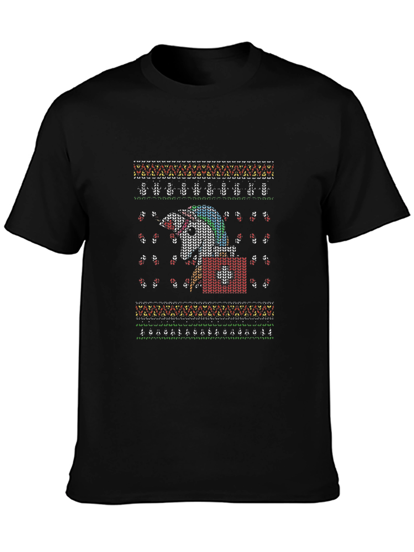 Unicorn Christmas Ugly Sweater Knit T-Shirt