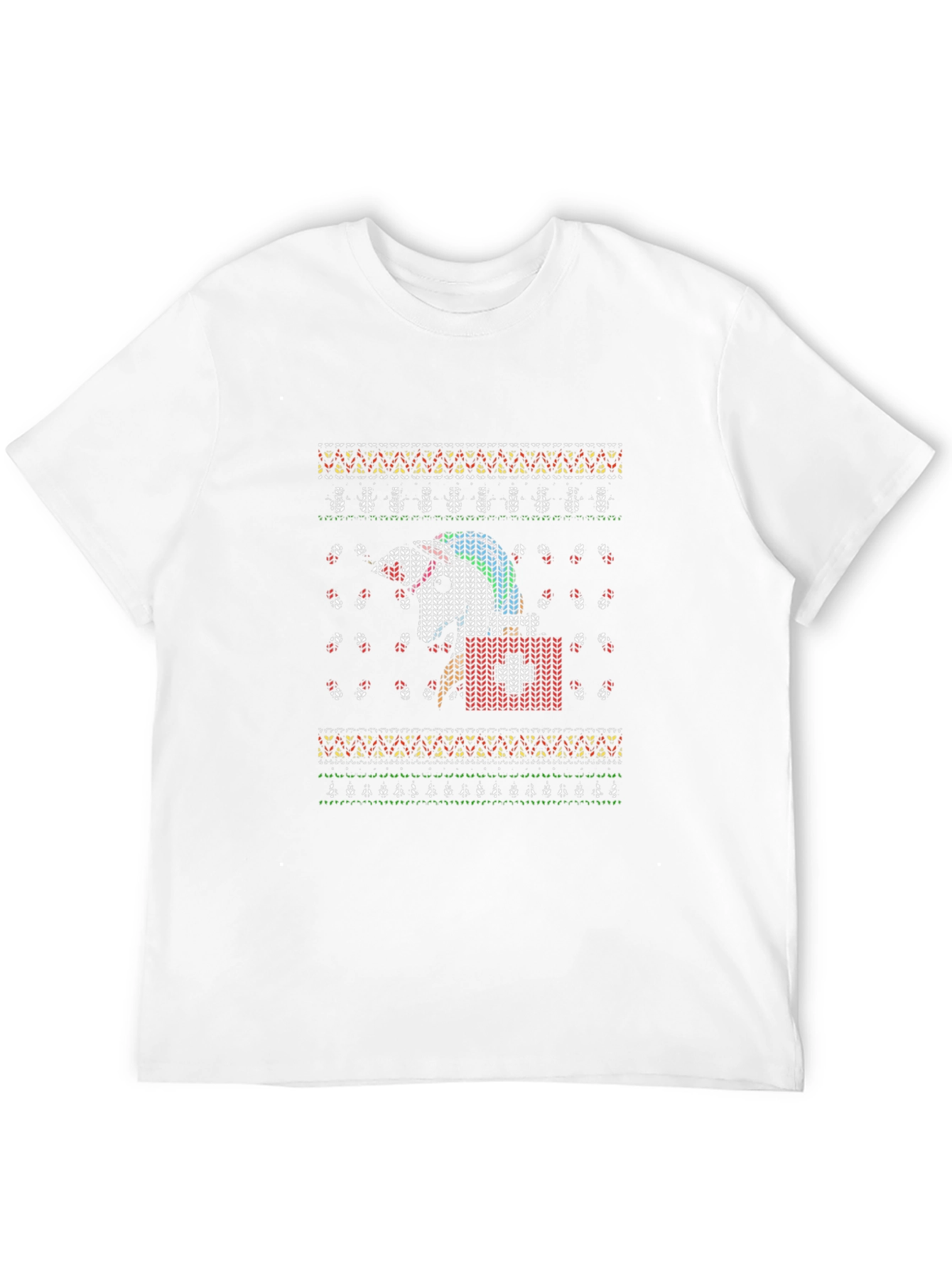 Unicorn Christmas Ugly Sweater Knit T-Shirt