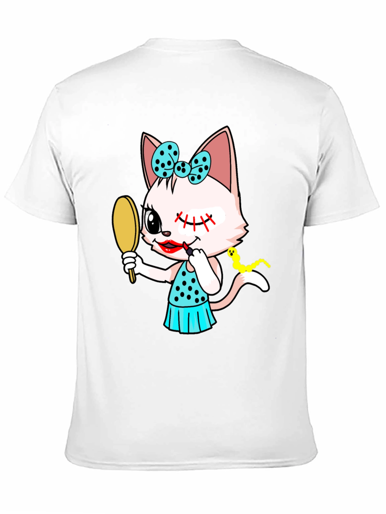 Cute Cat Makeup Artist Graphic Tee