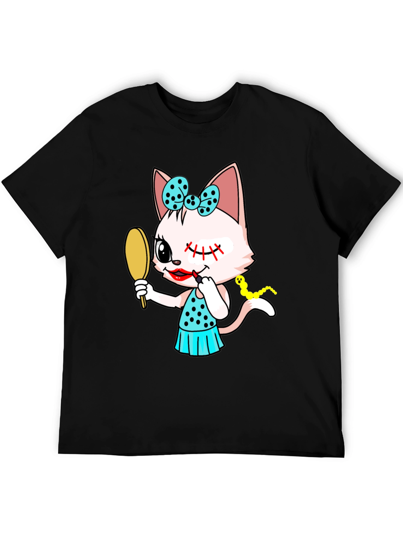 Cute Cat Makeup Artist Graphic Tee