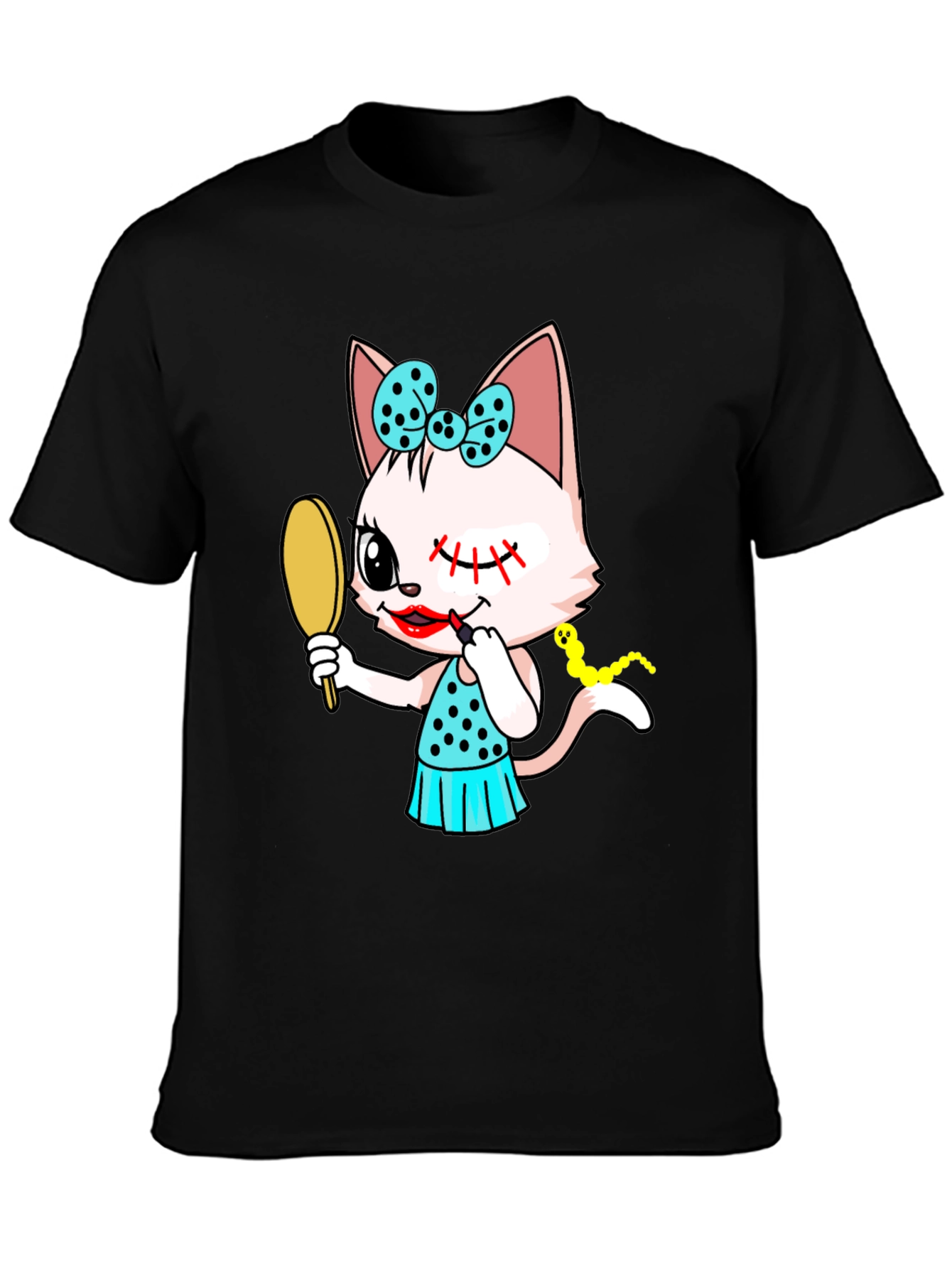 Cute Cat Makeup Artist Graphic Tee
