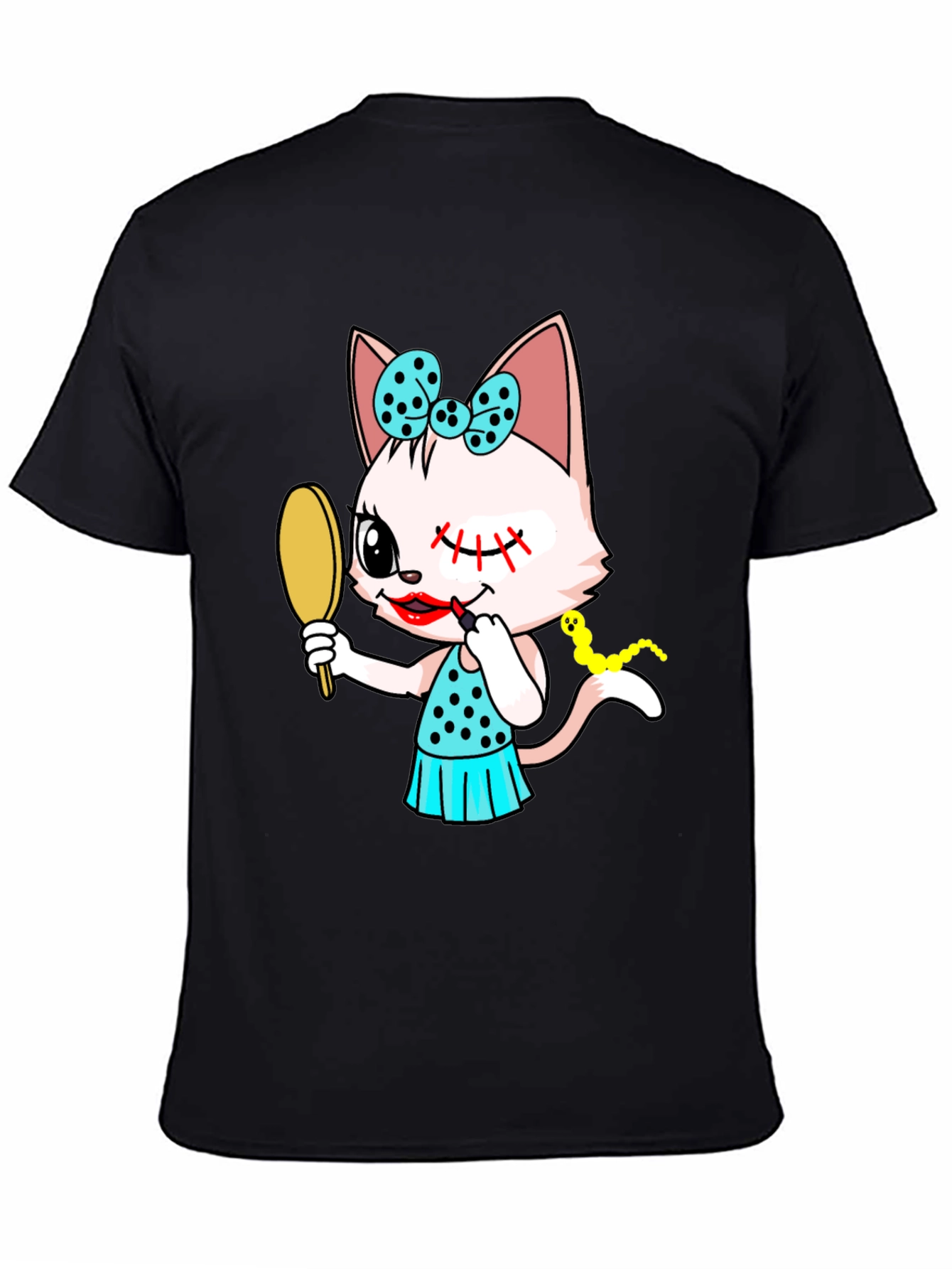 Cute Cat Makeup Artist Graphic Tee