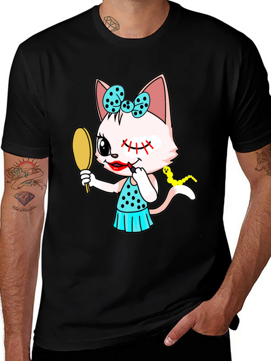 Cute Cat Makeup Artist Graphic Tee