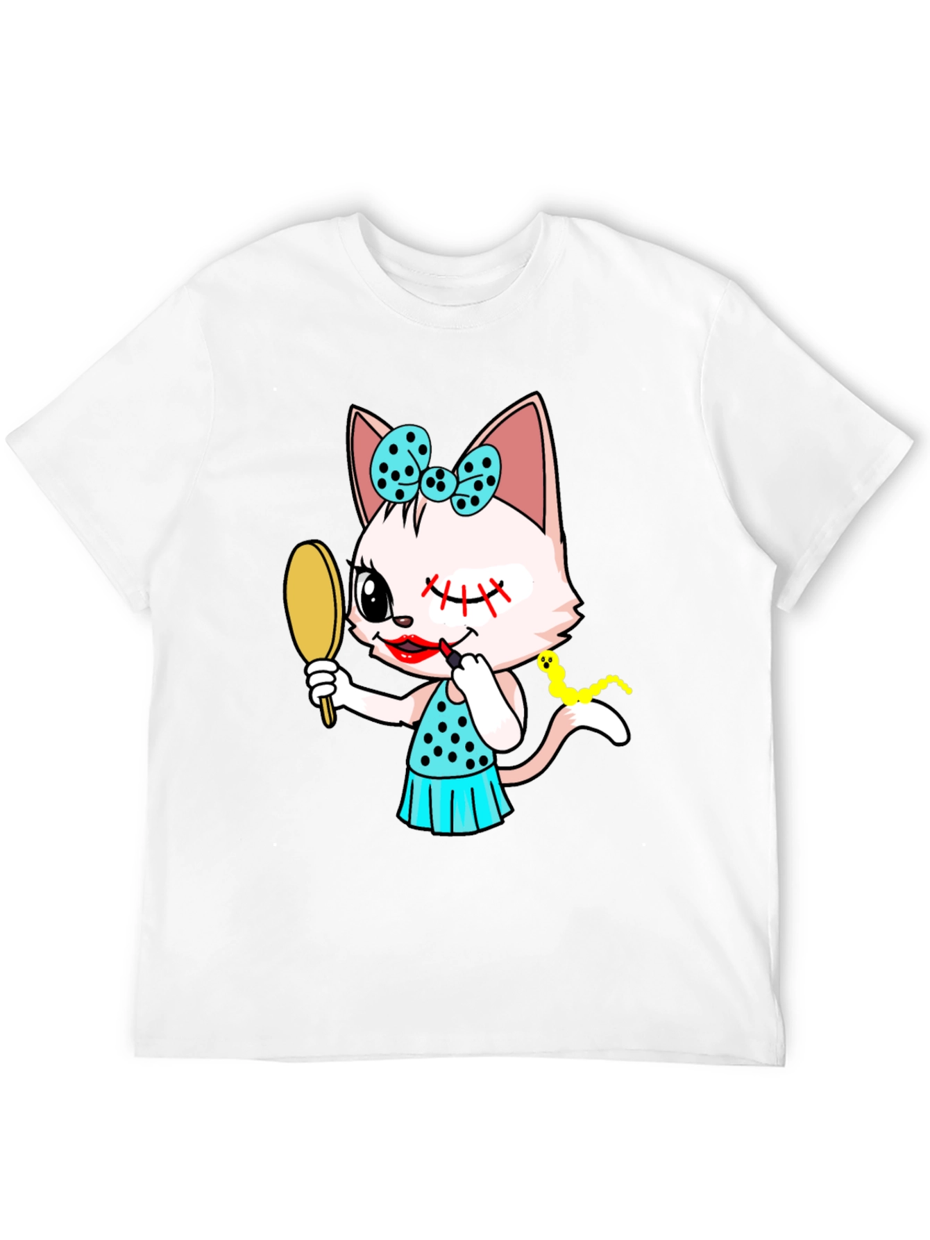 Cute Cat Makeup Artist Graphic Tee