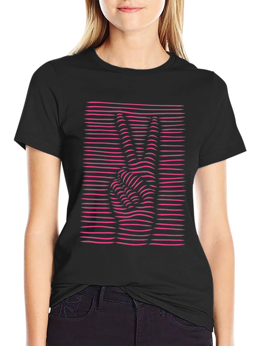 Peace Sign Optic Illusion Graphic T-Shirt