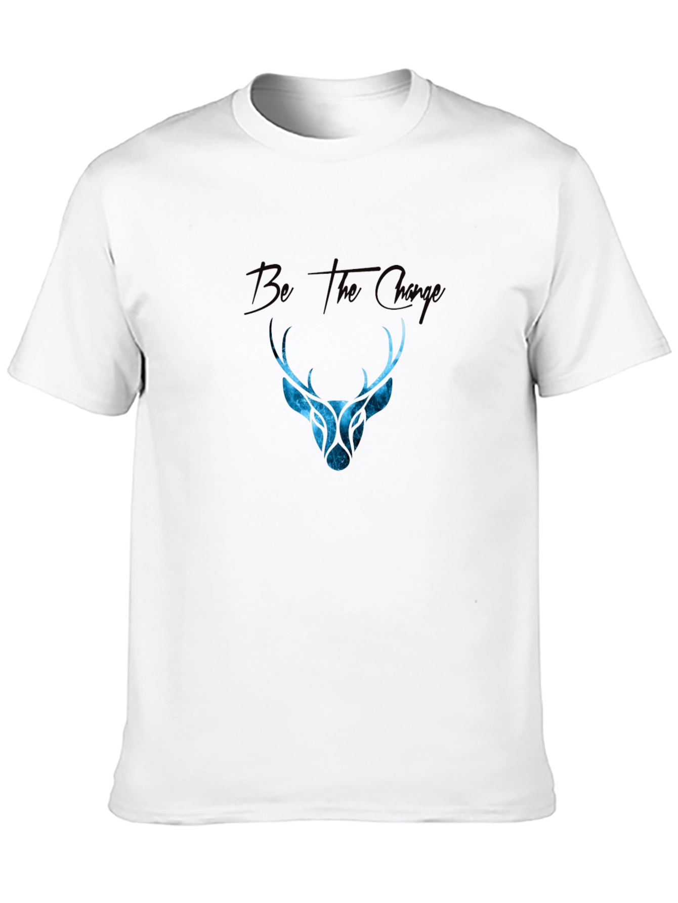 Be The Change Deer Graphic Black T-Shirt