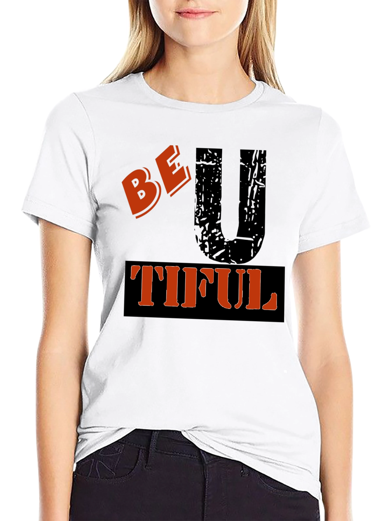 Be U Tiful Graphic Tee - Black Casual T-Shirt